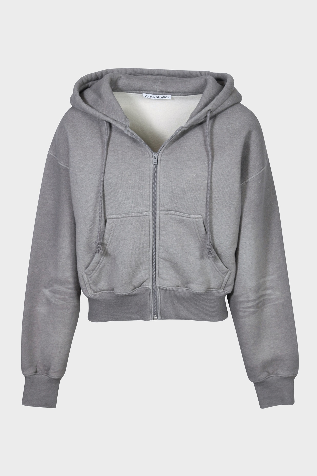 ACNE STUDIOS Heavy Zip Hoodie in Grey Melange ACNE STUDIOS Heavy Zip Hoodie in Grey Melange