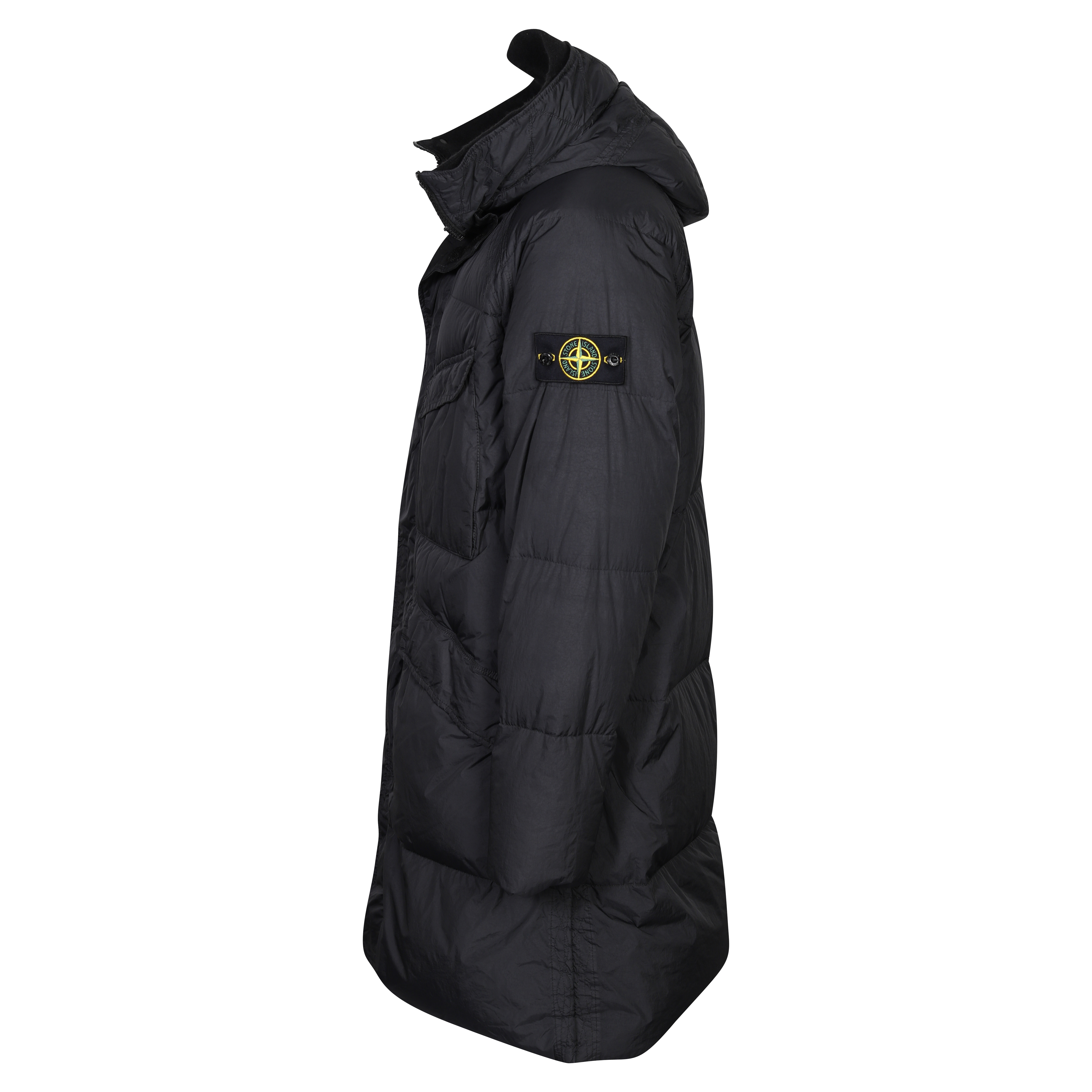 Stone Island Garment Dyed Crincle Reps Ny Down Parka in Black