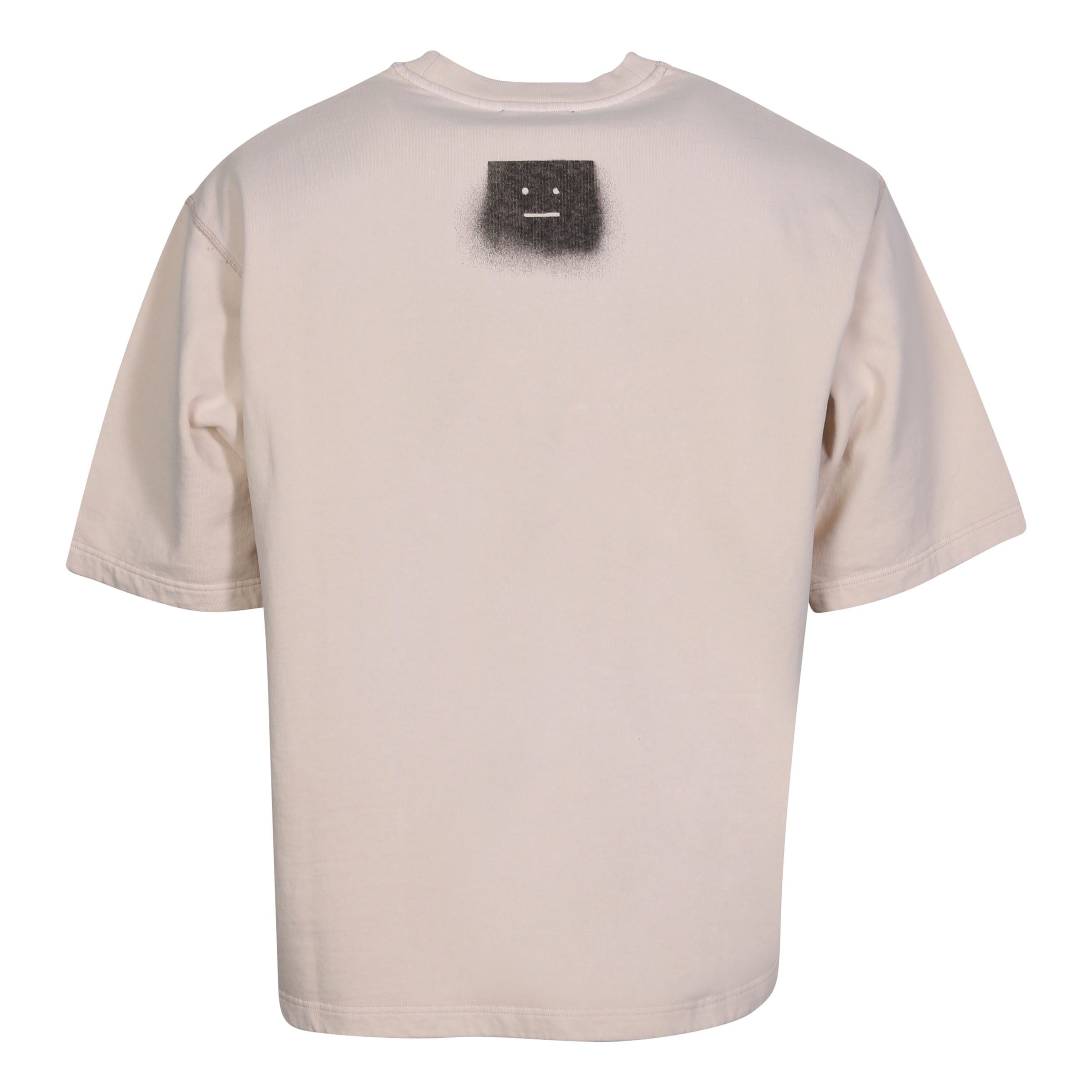 Acne Studios Heavy T-Shirt in Oat Beige Back and Front Printed M