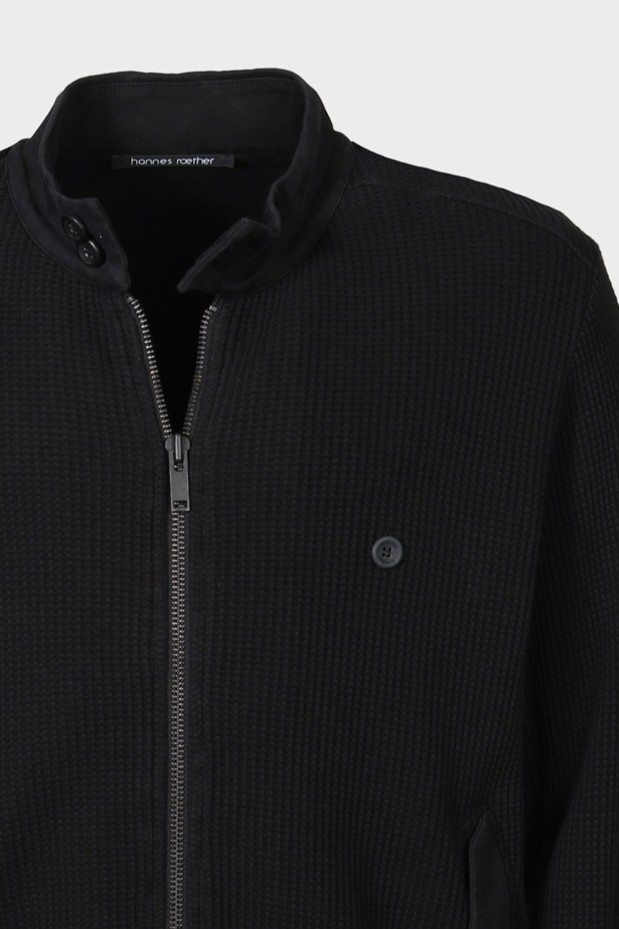 HANNES ROETHER Knit Bomberjacket in Black