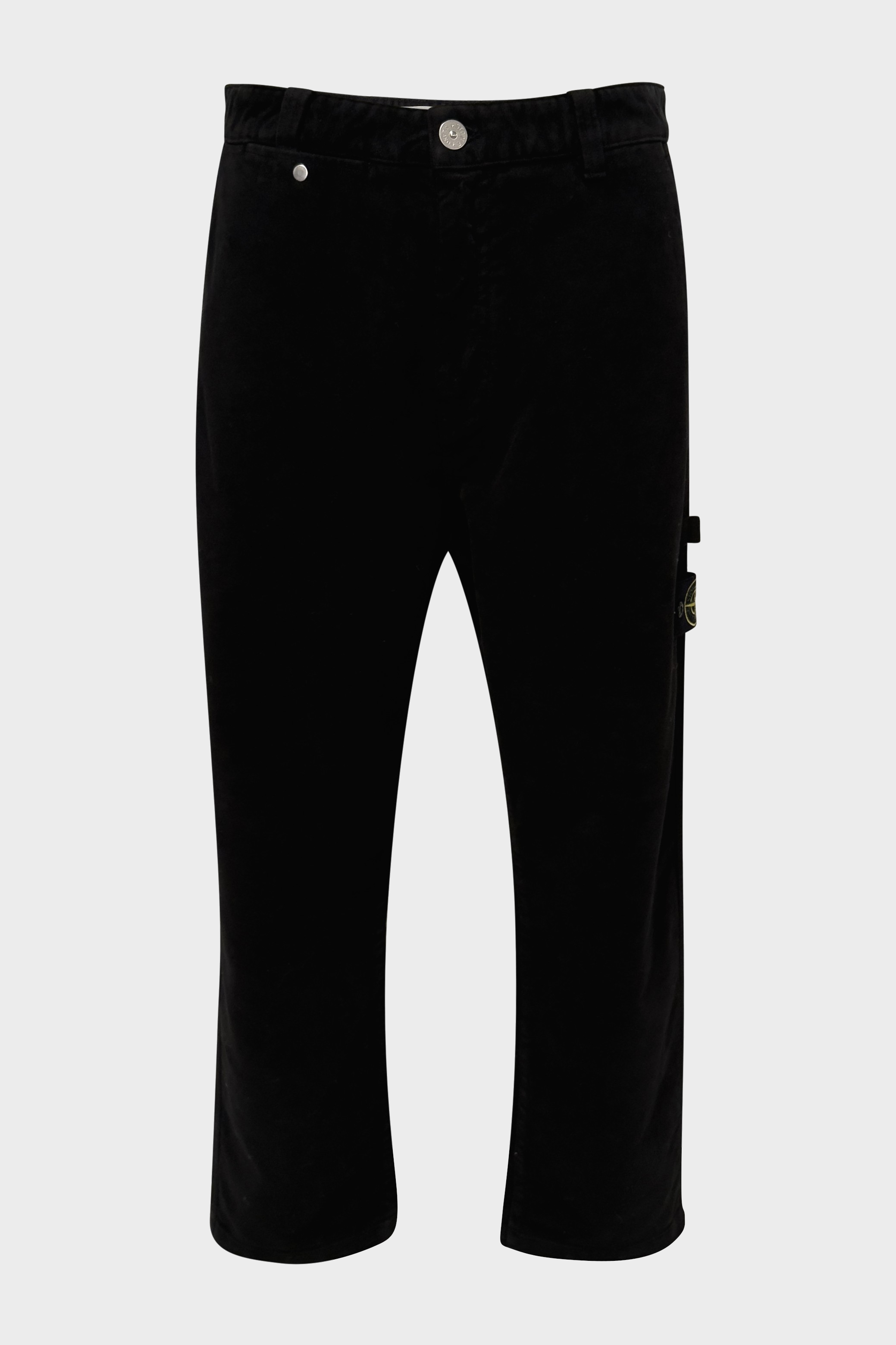 STONE ISLAND Soft Cotton Loose Fit Pant in Black