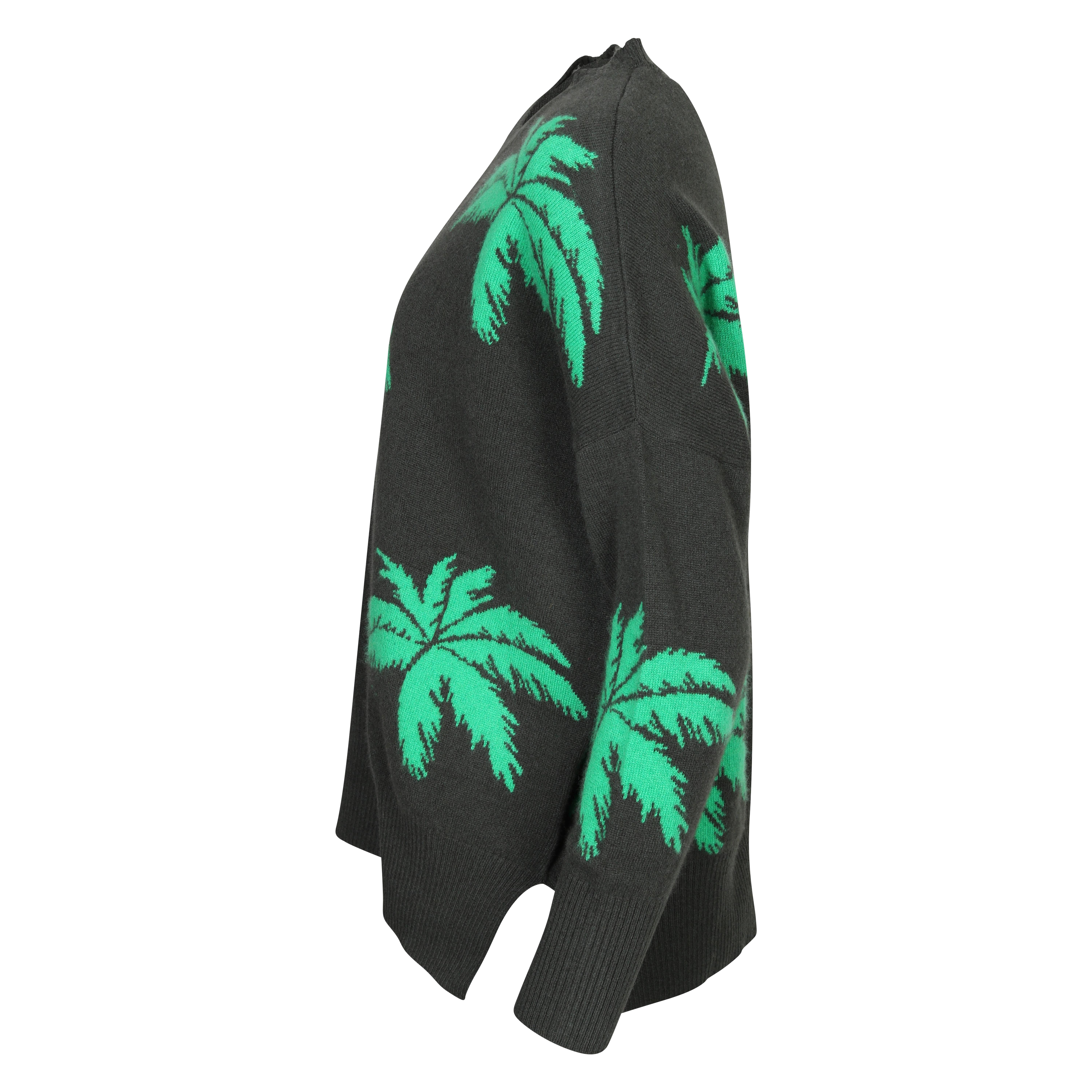 Jumper1234 Cashmere Palm Tree Boyfriend Sweater