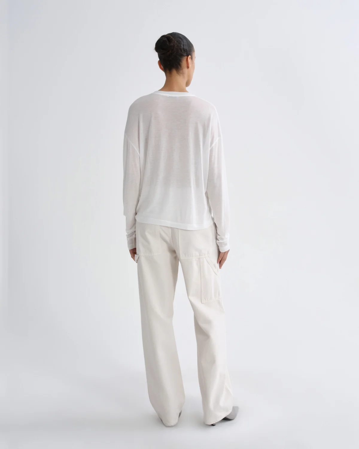 AGOLDE Sasha Tencel Tee in Offwhite