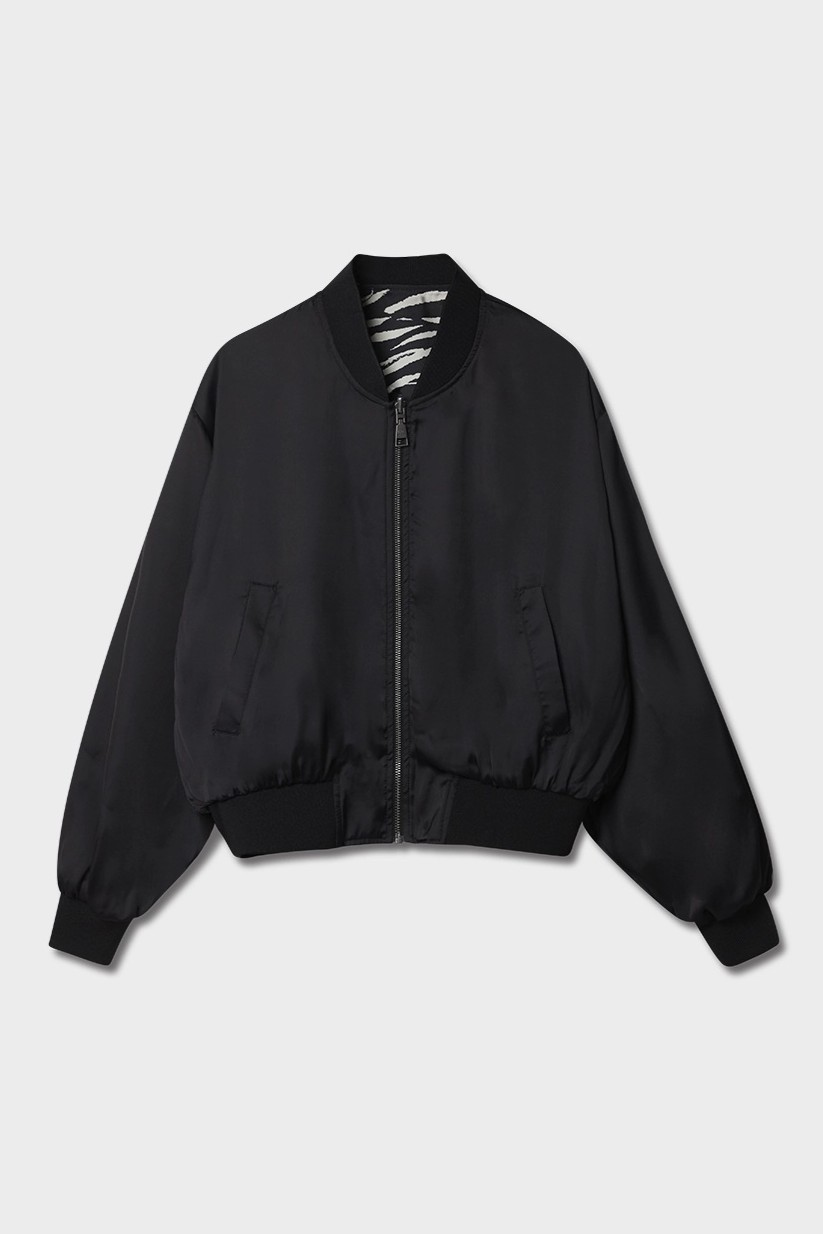 LALA BERLIN Reversible Satin Jacket in Tiger Printed L