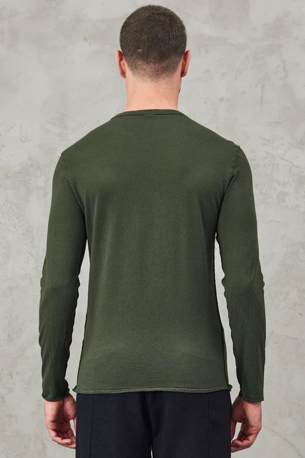 TRANSIT UOMO Super Fine Knit Pullover in Olive