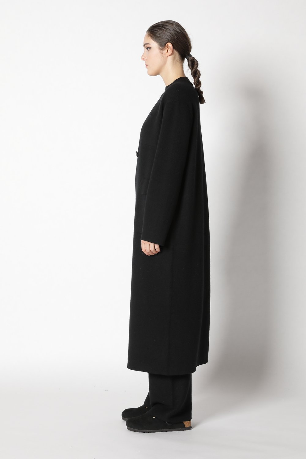 SMINFINITY Doubleface Maxi Coat in Black