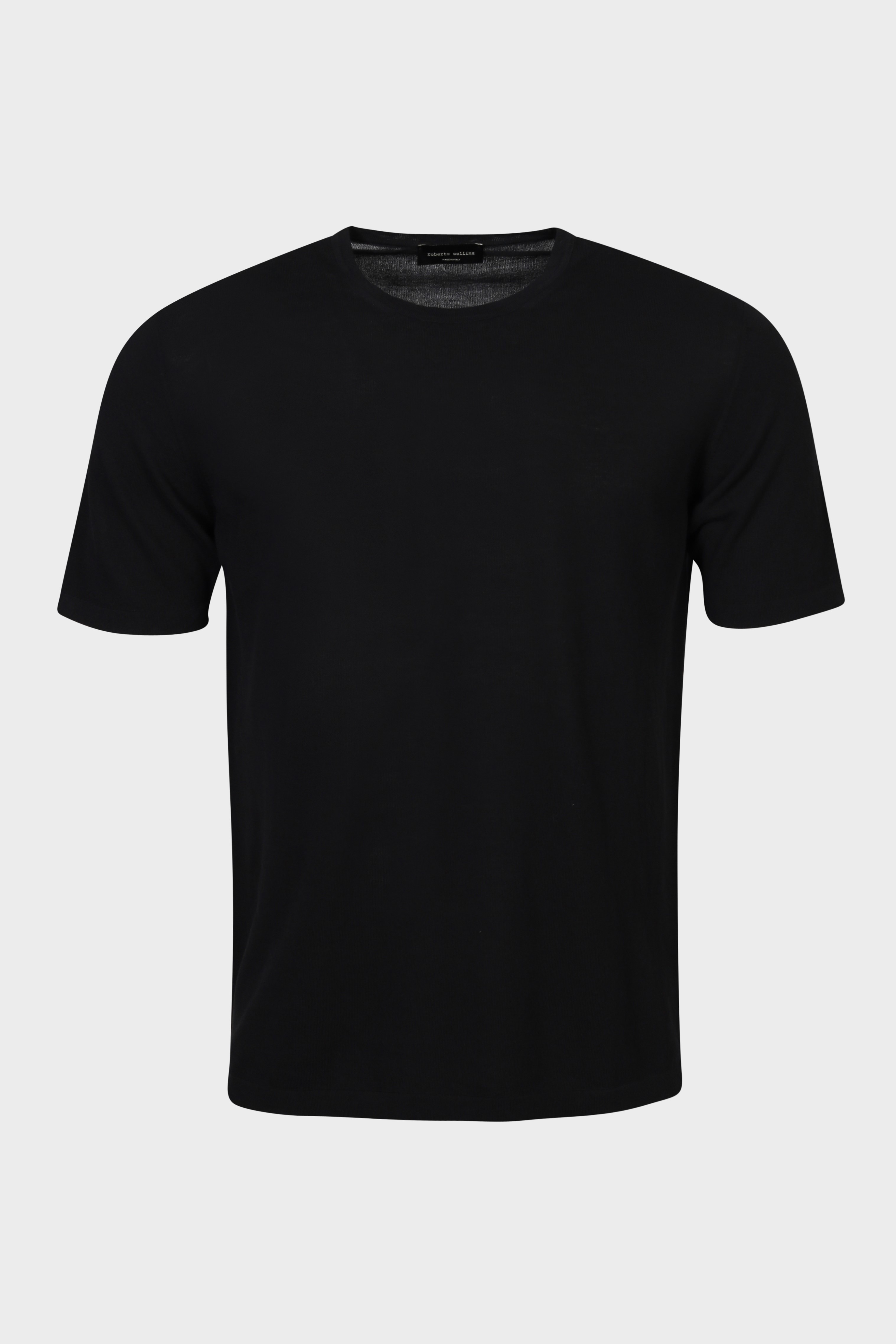 ROBERTO COLLINA Cotton Knit T-Shirt in Black ROBERTO COLLINA Cotton Knit T-Shirt in Black