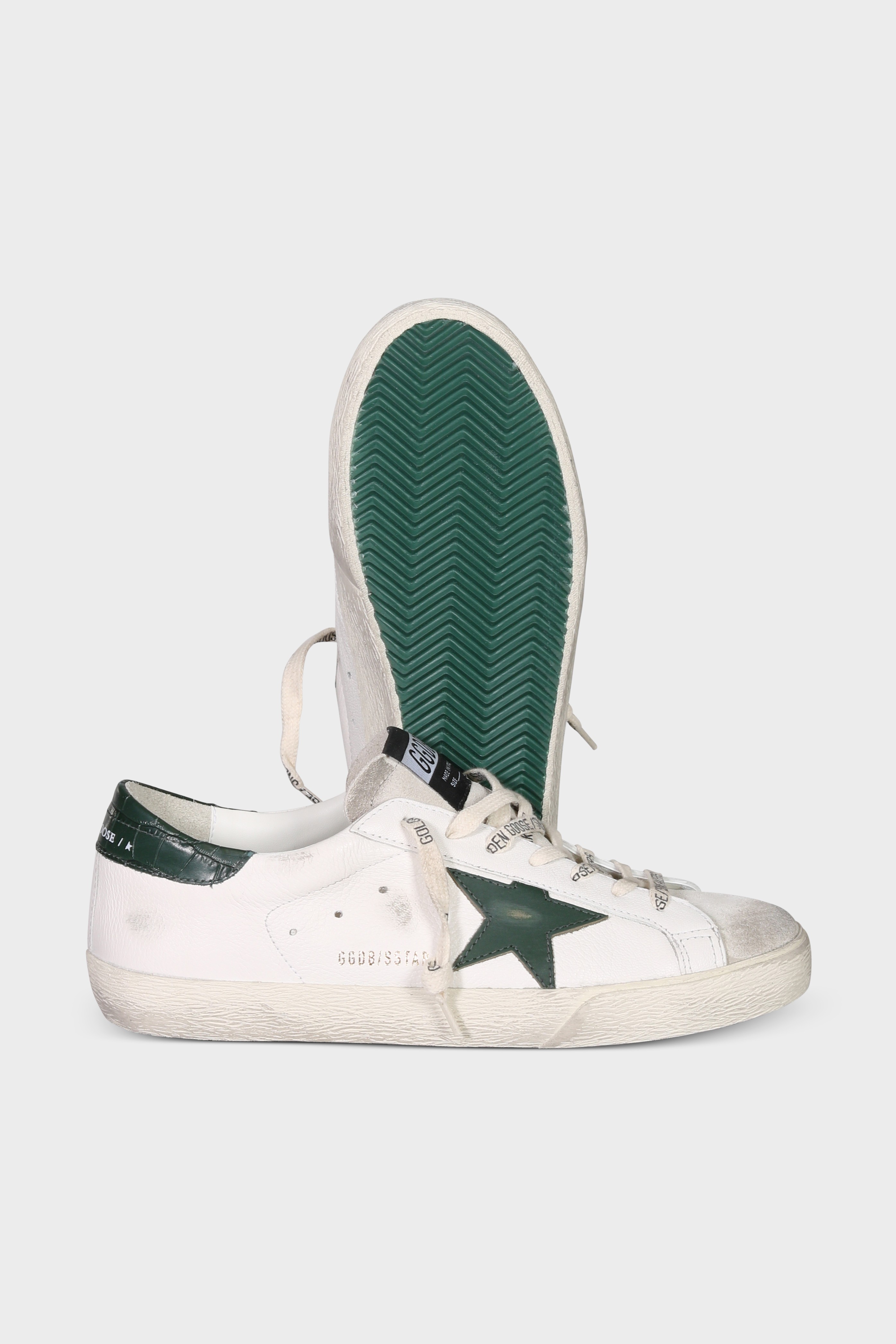 GOLDEN GOOSE Sneaker Super Star in White/Green