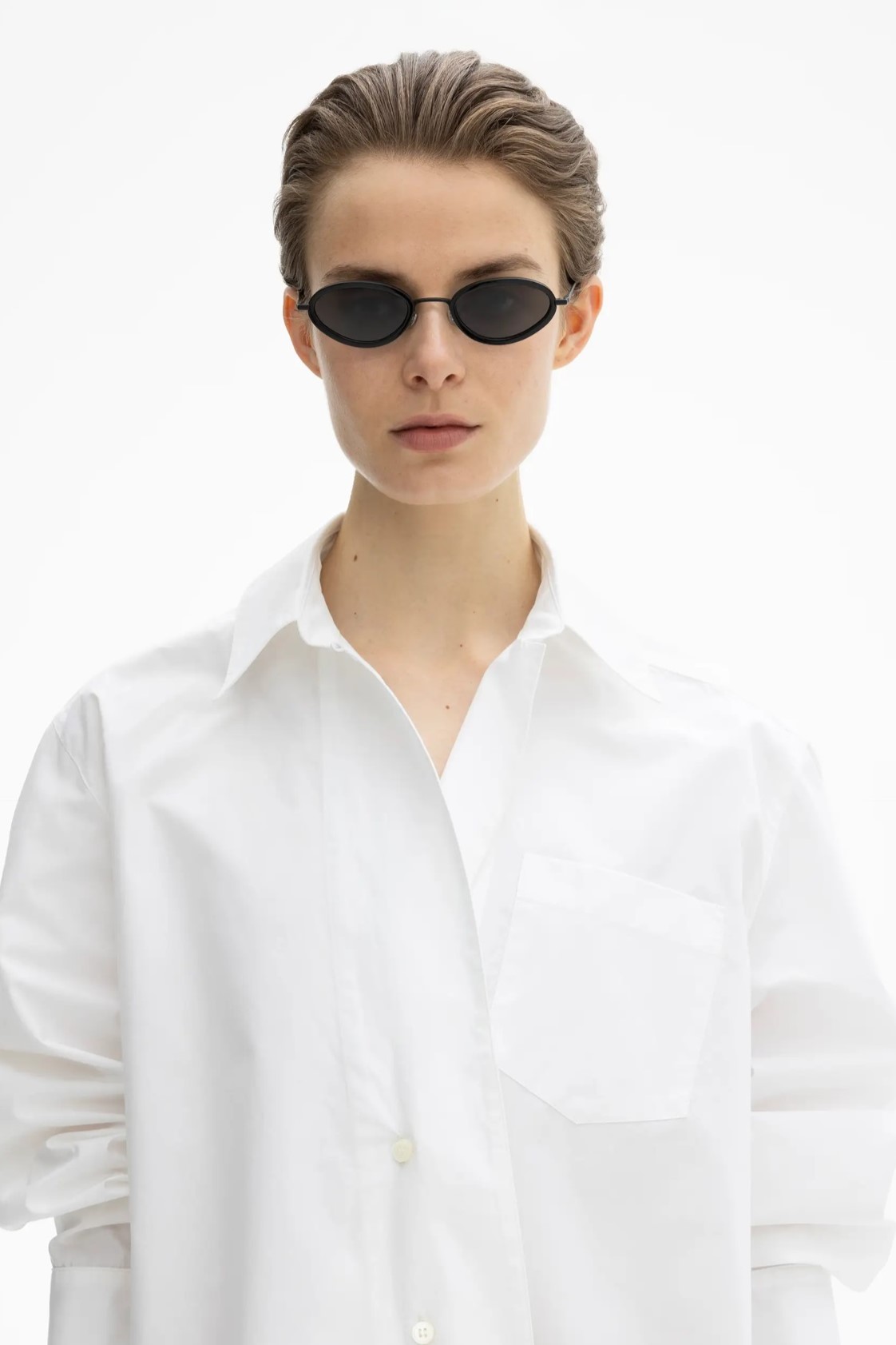 DAGMAR Asymmetric Shirt in White 40