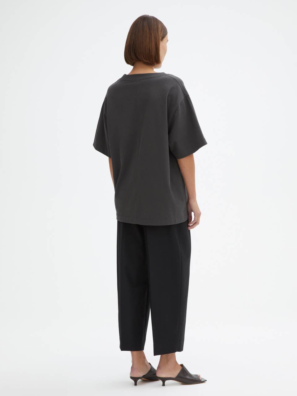 DAGMAR Oversized Cotton Tee in Washed Black