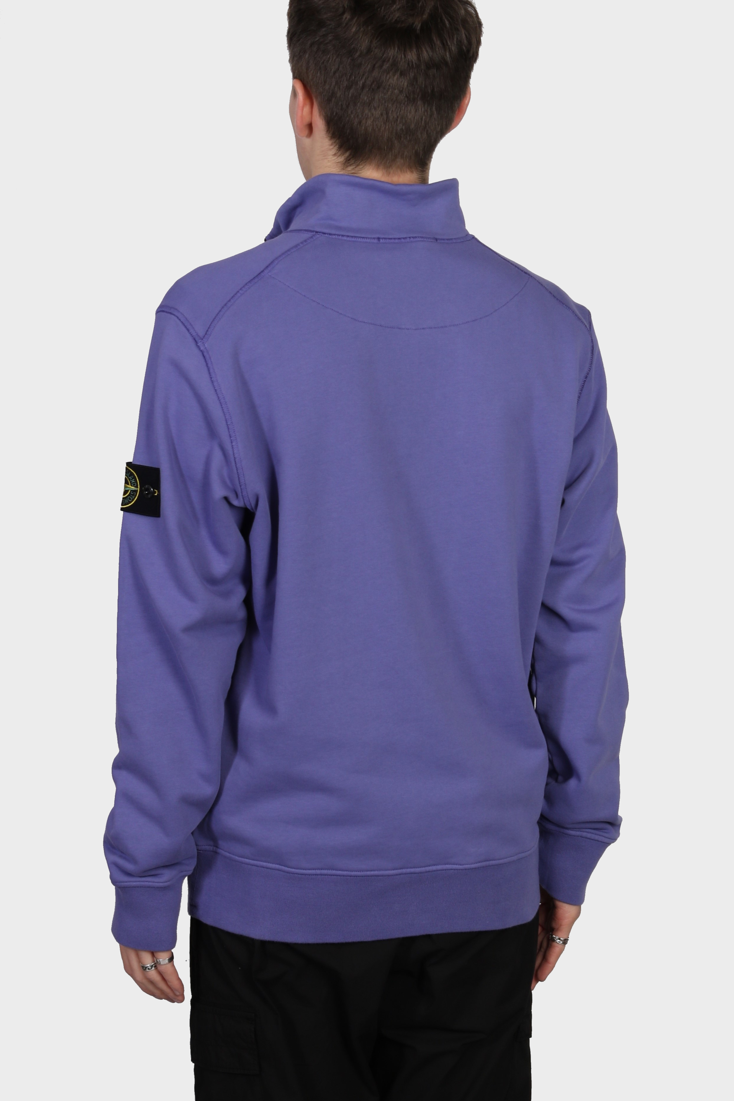 STONE ISLAND Half Zip Sweatshirt in Lilac 2XL