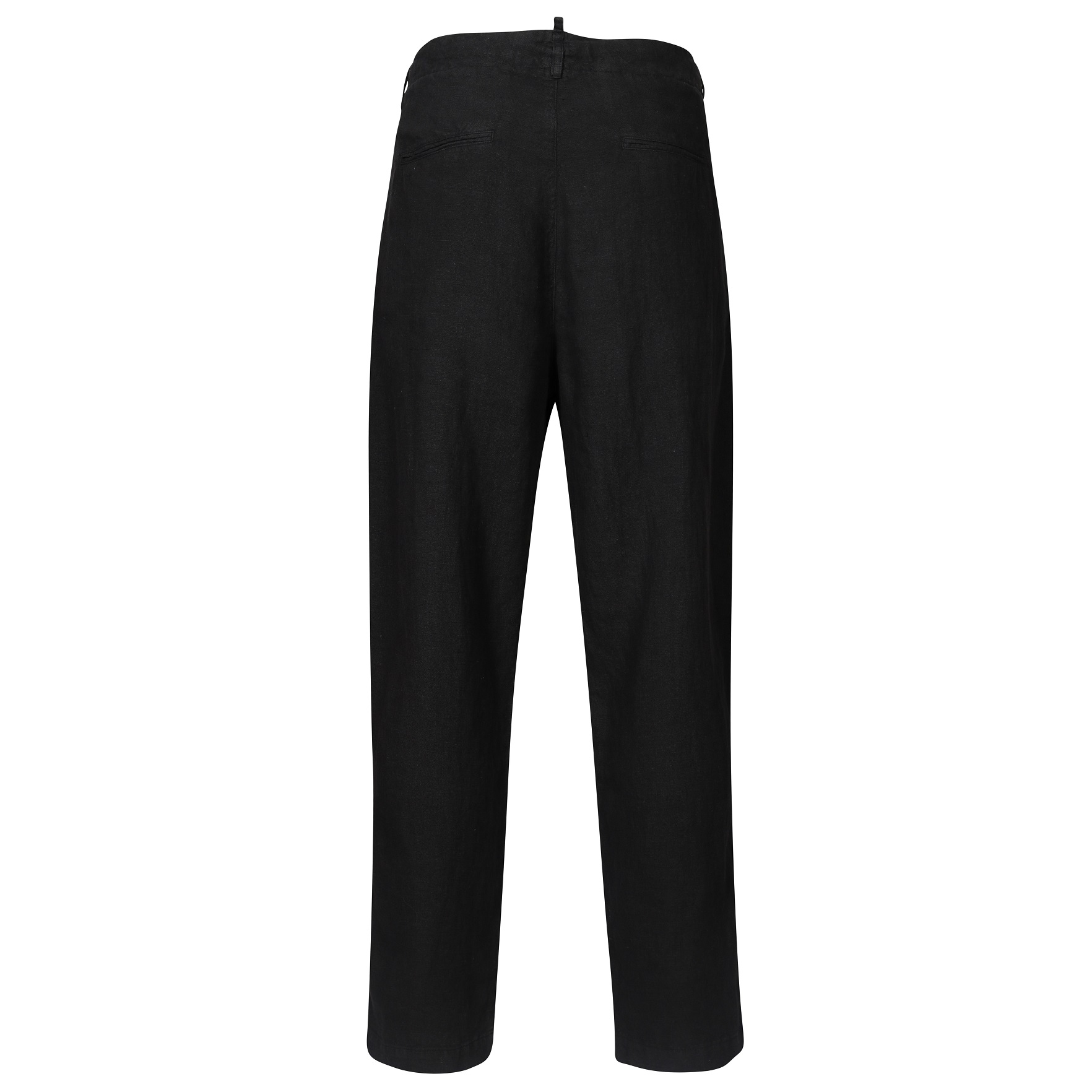 HANNES ROETHER Linen Trouser in Black XXL