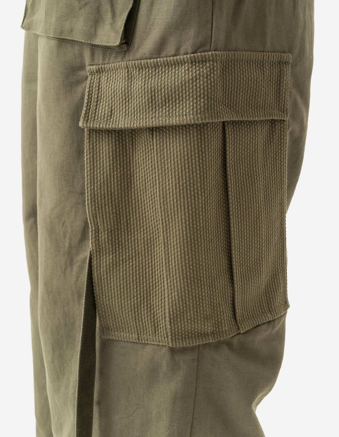 MAHARISHI 7110 Hemp Utility Cargo Track Pants in Olive