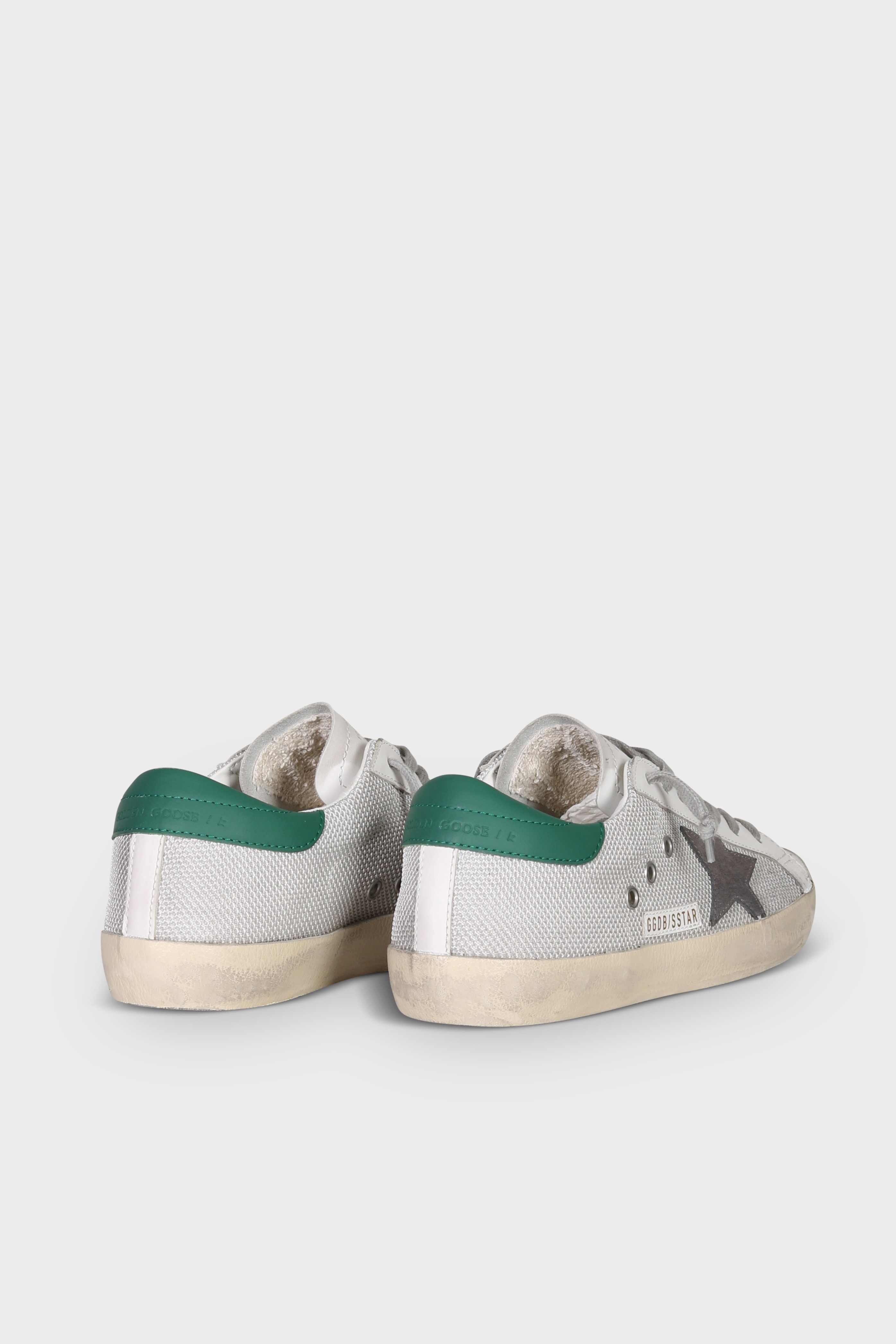 GOLDEN GOOSE Super-Star Net Grey Suede Star Green Heel