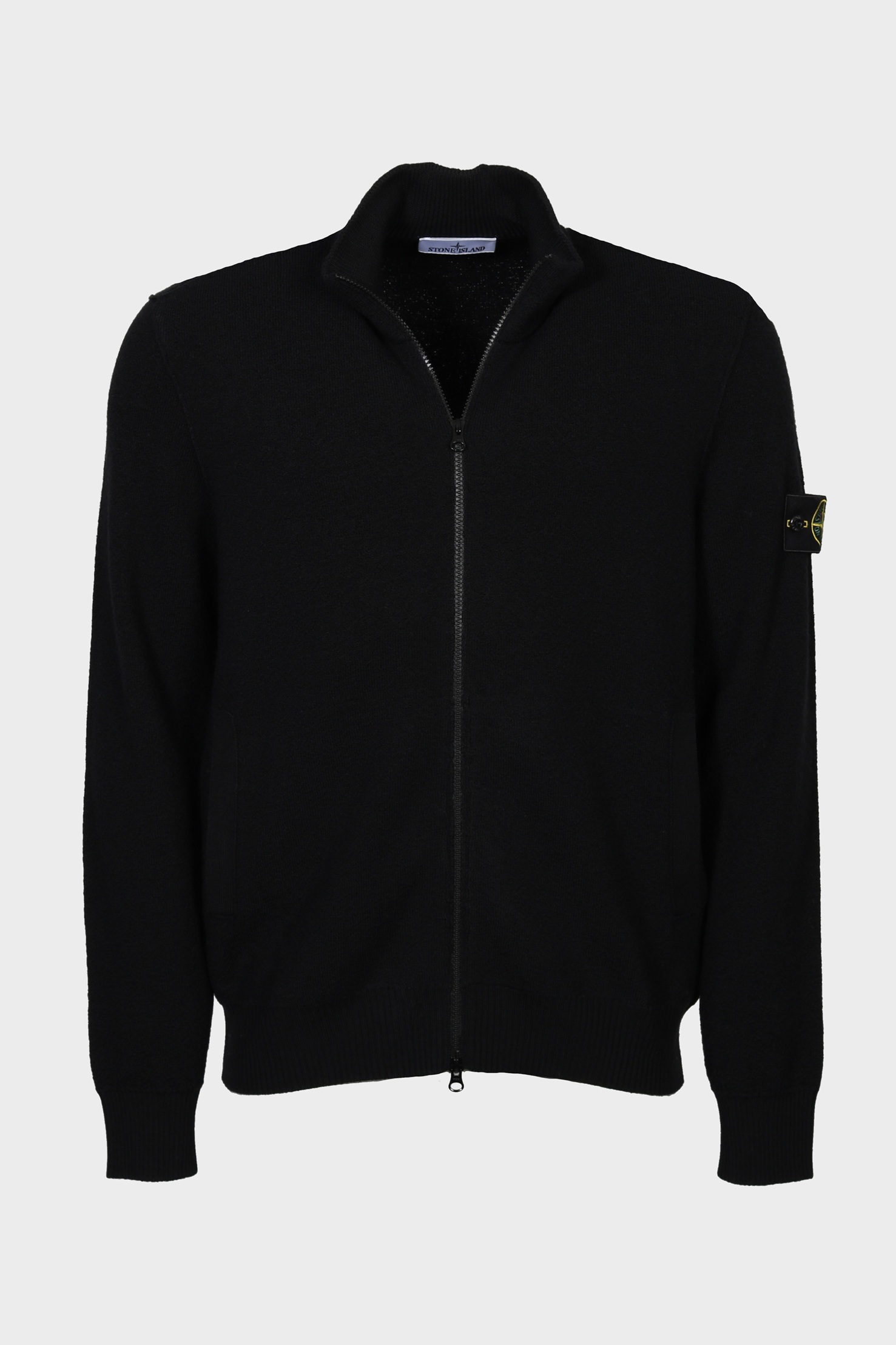 STONE ISLAND Soft Brushed Knit Jacket in Black
