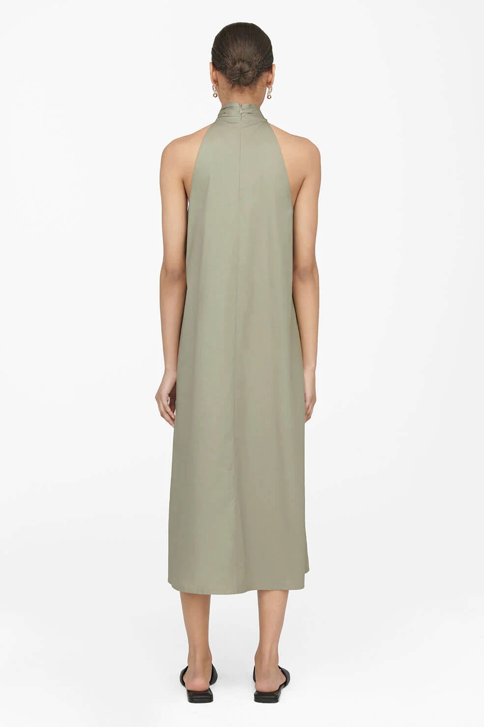 Anine Bing Cosette Dress in Green Khaki