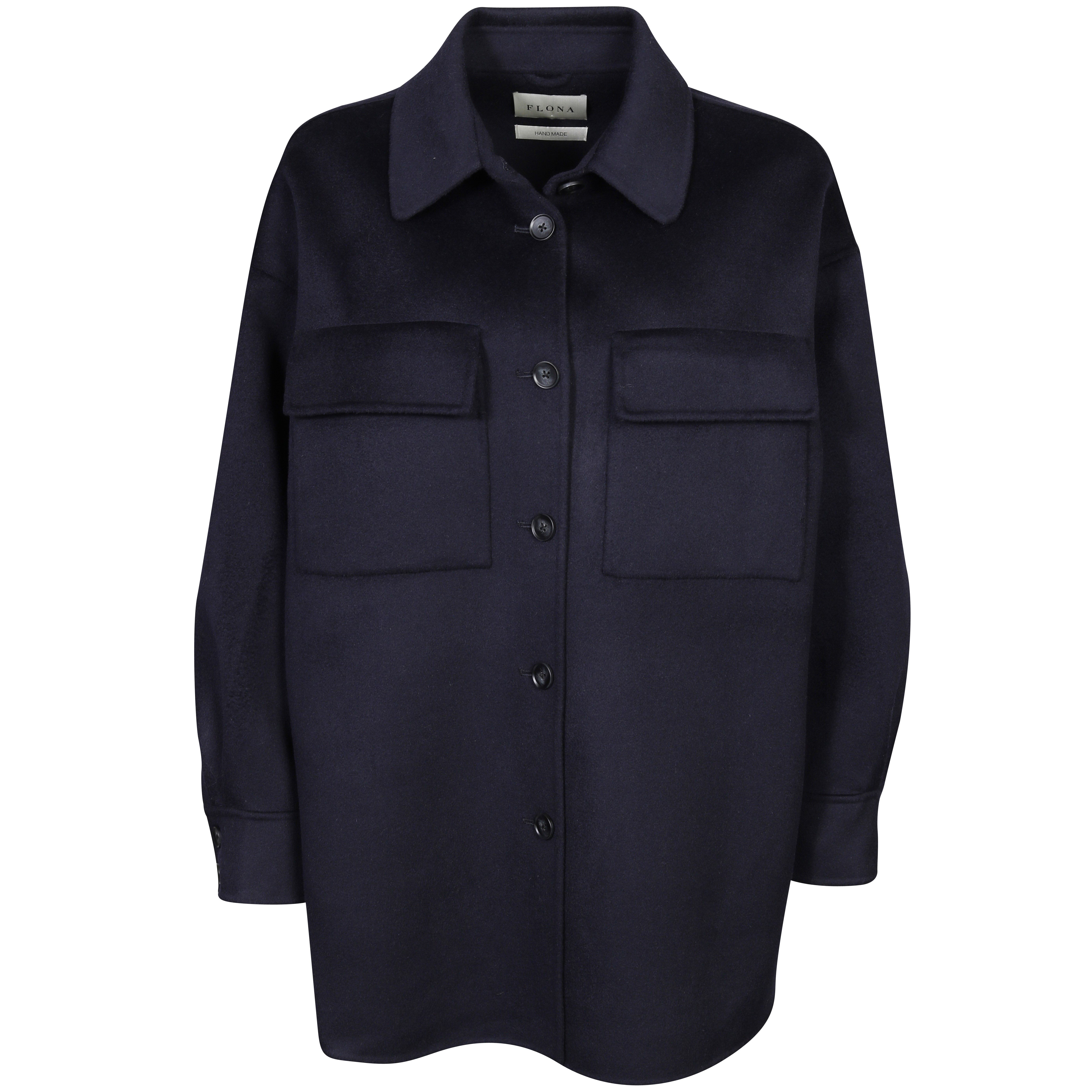 Flona Wool/Cashmere Overshirt in Navy XS