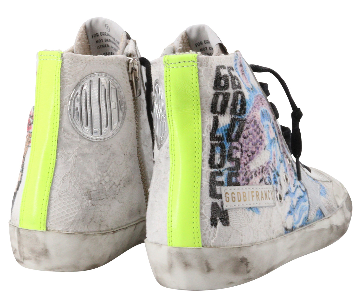 Golden Goose Francy Lace Upper With Japanese Print Crackle Star