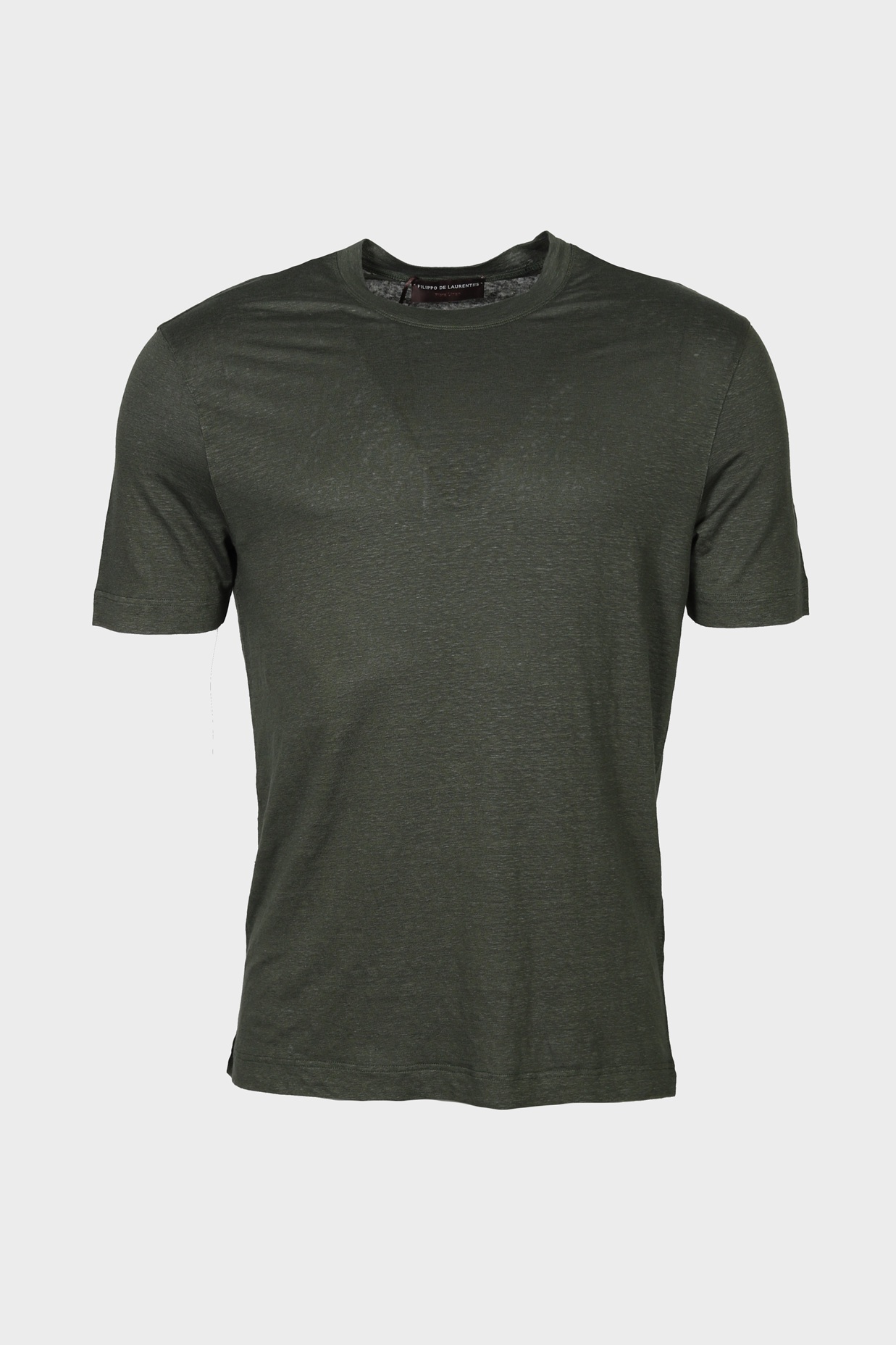 FILIPPO DE LAURENTIIS Linen T-Shirt in Dark Green