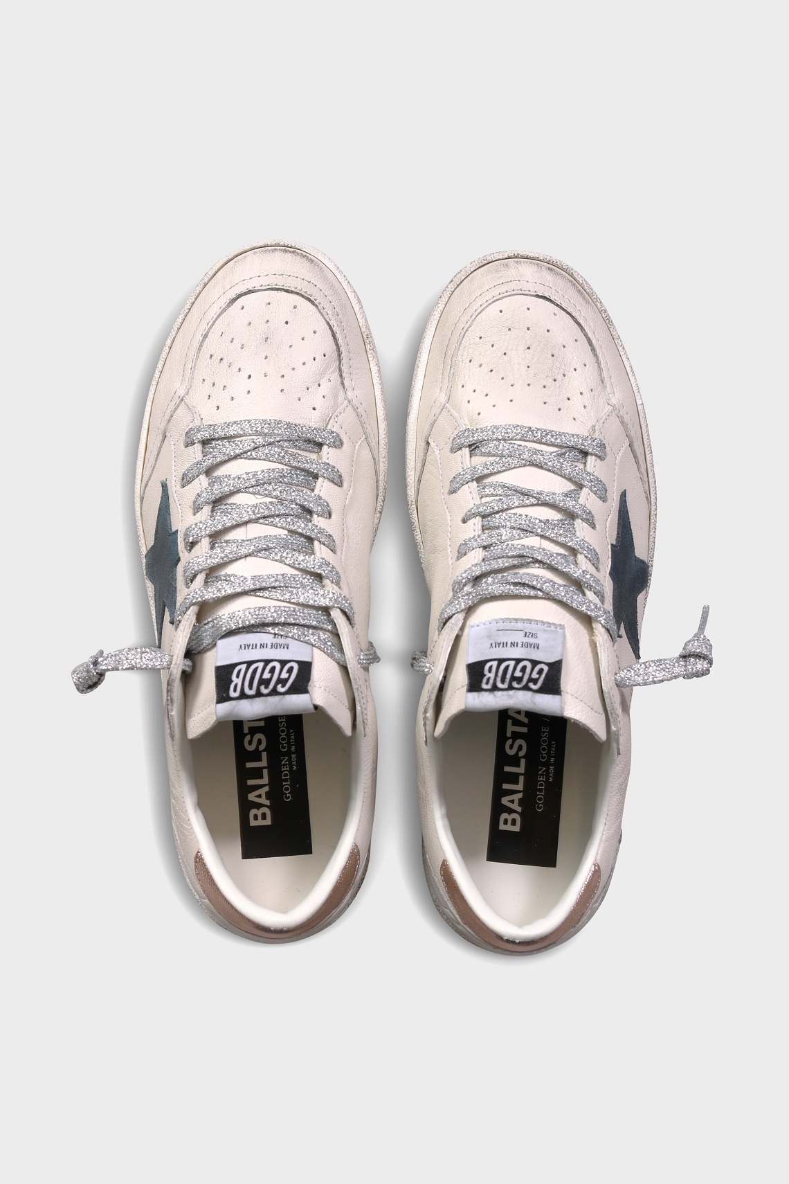 GOLDEN GOOSE Ballstar Nappa White/Smoke Blue/Pea 41