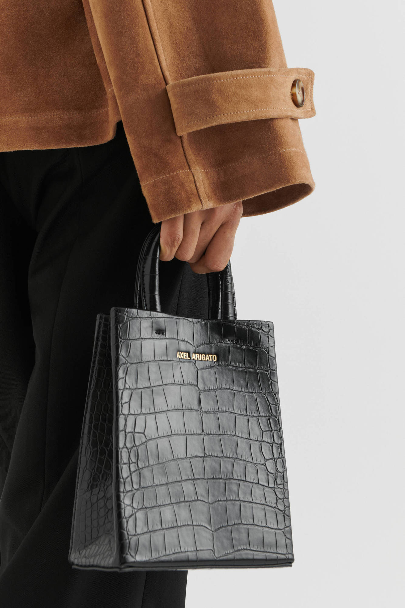 AXEL ARIGATO Shopping Bag Mini in Croco Black