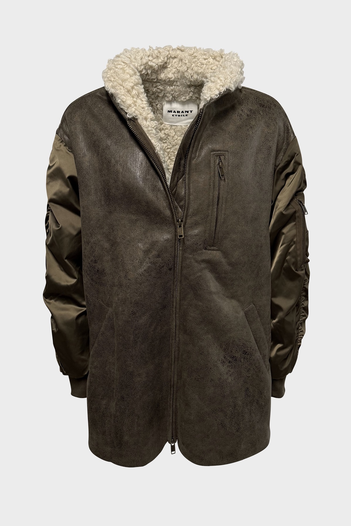 ISABEL MARANT ÉTOILE Fake Fur Jacket in Khaki