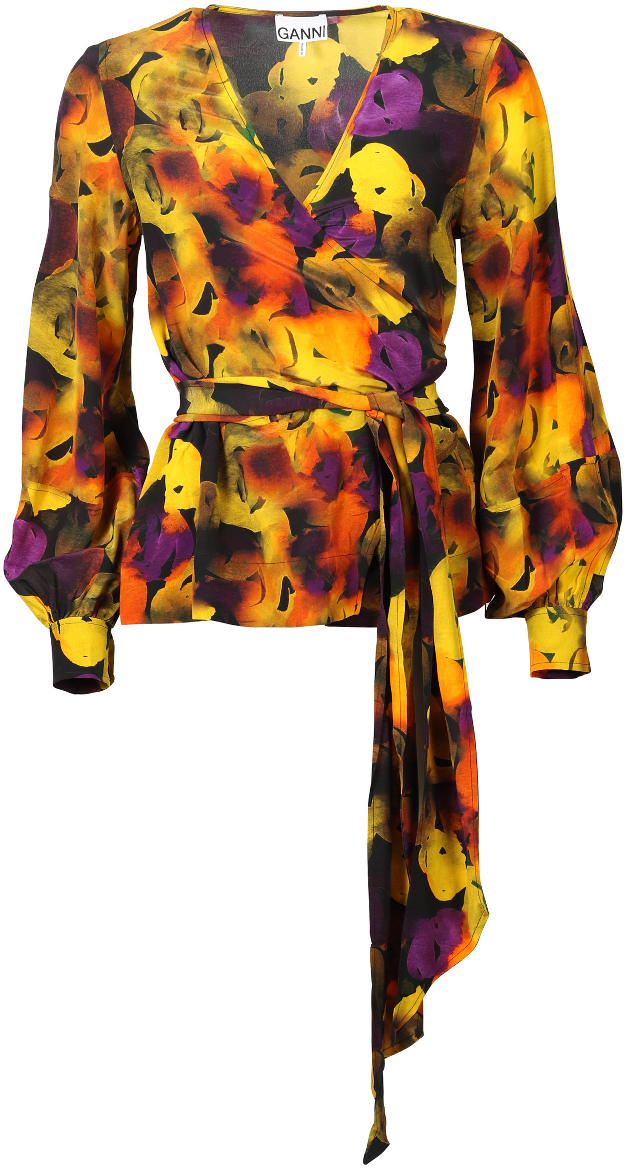 Ganni Wrap Blouse Multicolour