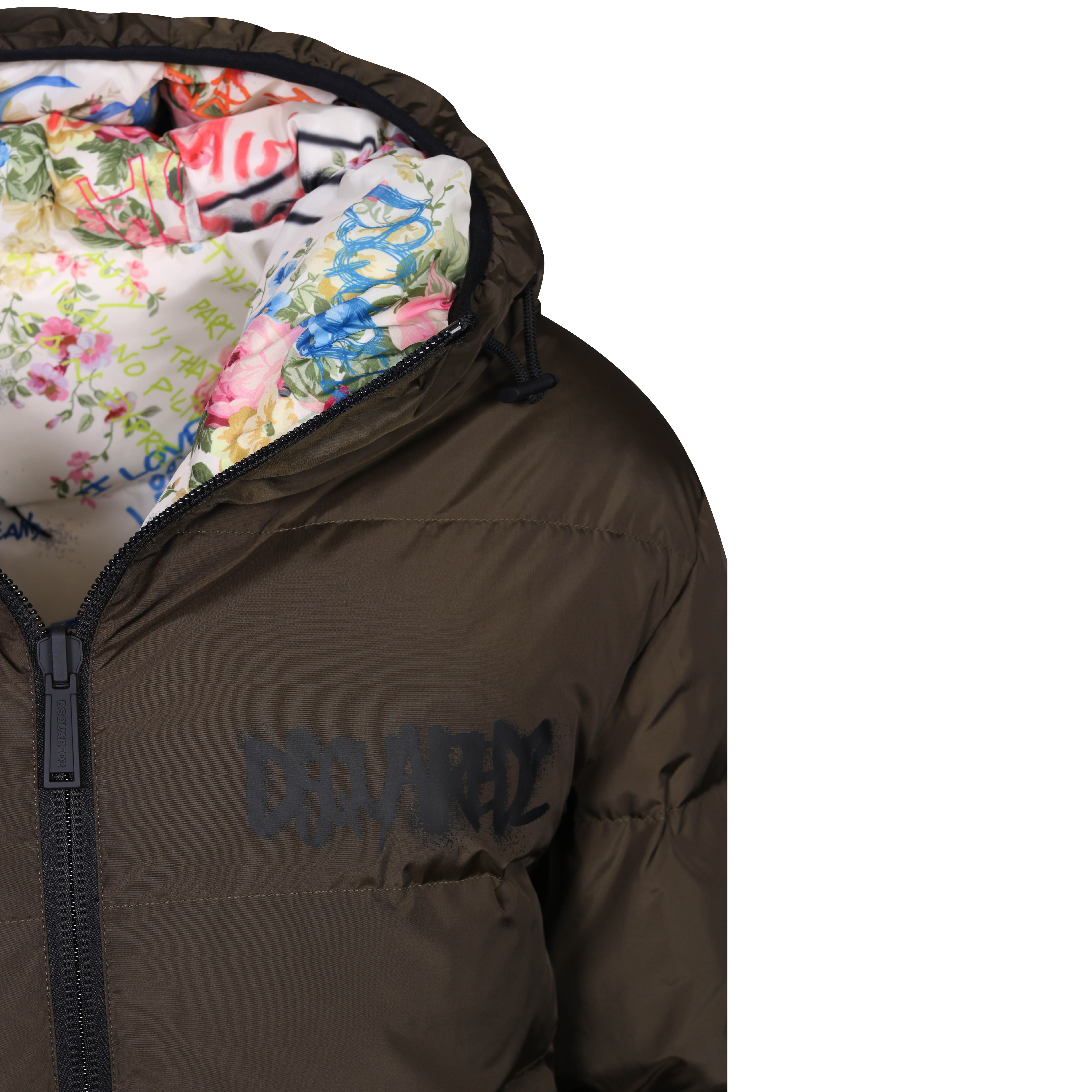 Dsquared Flower Puffer Jacket Multicolour