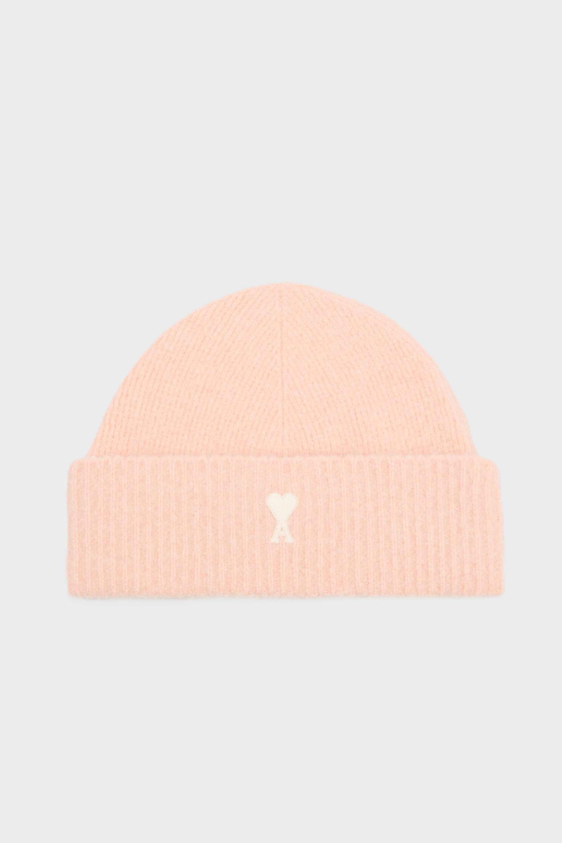 AMI PARIS de Coeur Beanie in Powder/Off White AMI PARIS de Coeur Beanie in Powder/Off White