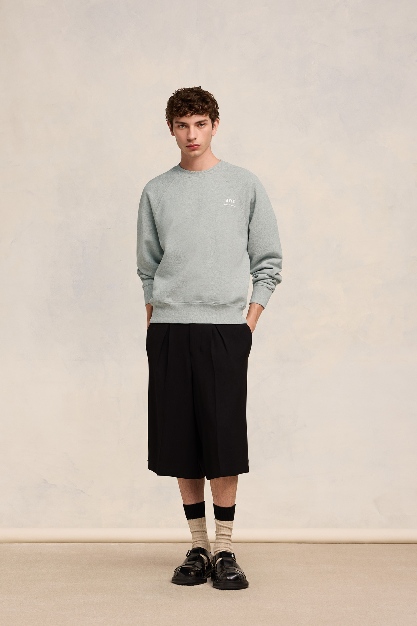 AMI PARIS Alexandre Mattiussi Sweatshirt in Heather Ash Grey XL