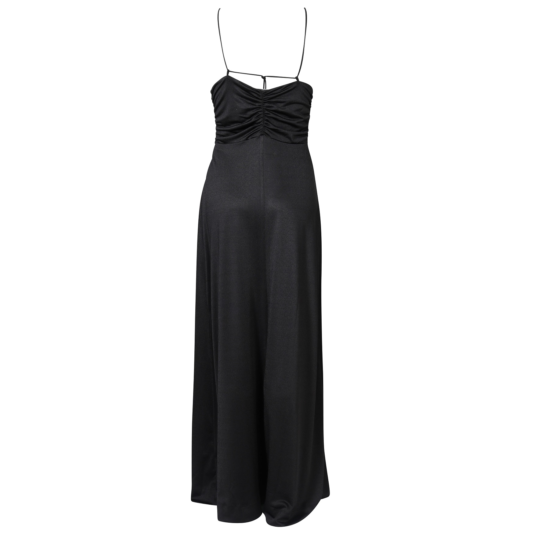 GANNI Shiny Crepe Jersey Dress in Black 40