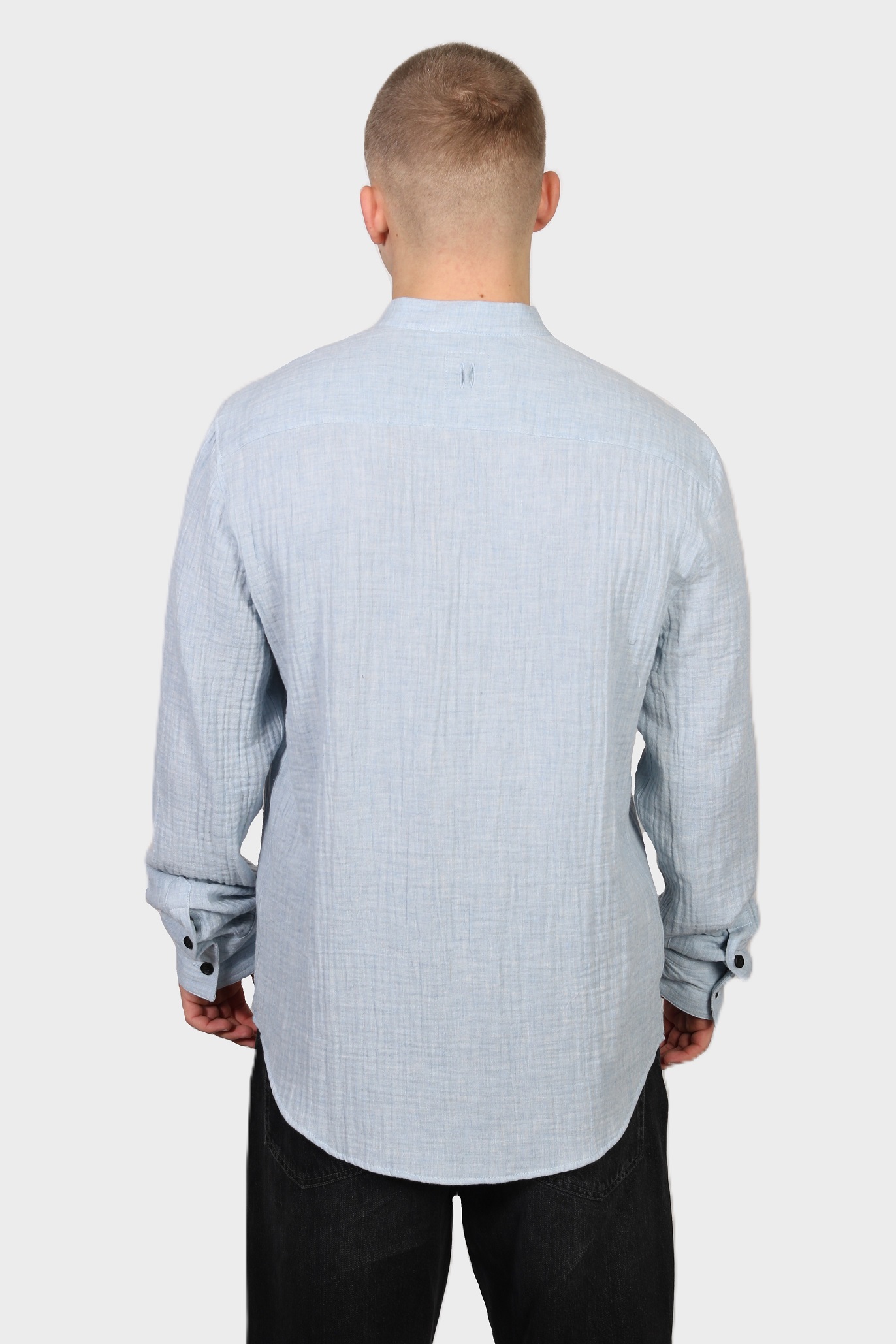 HANNES ROETHER Cotton Shirt in Light Blue HANNES ROETHER Cotton Shirt in Light Blue XXL
