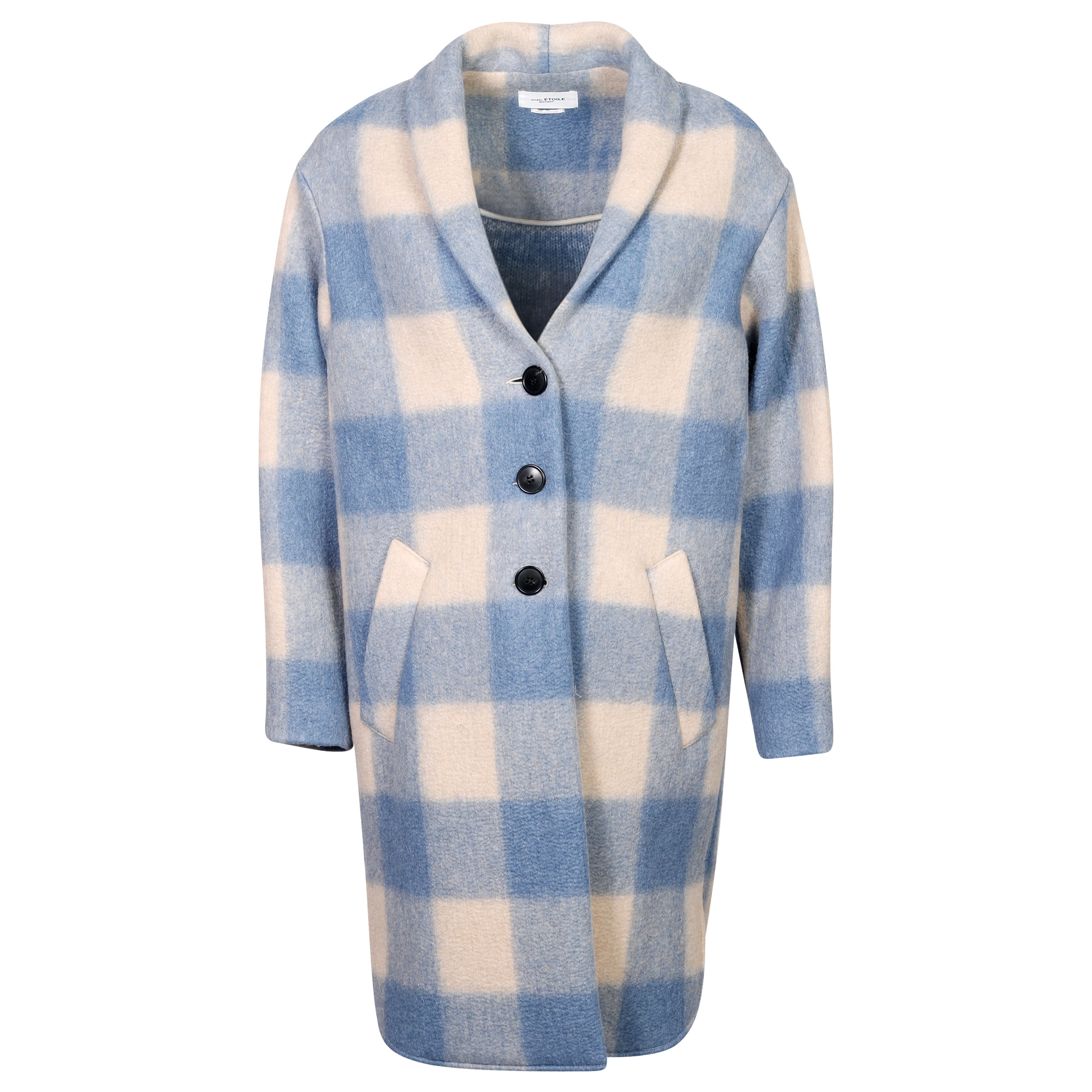 Isabel Marant Étoile Check Coat Gabriel Light Blue
