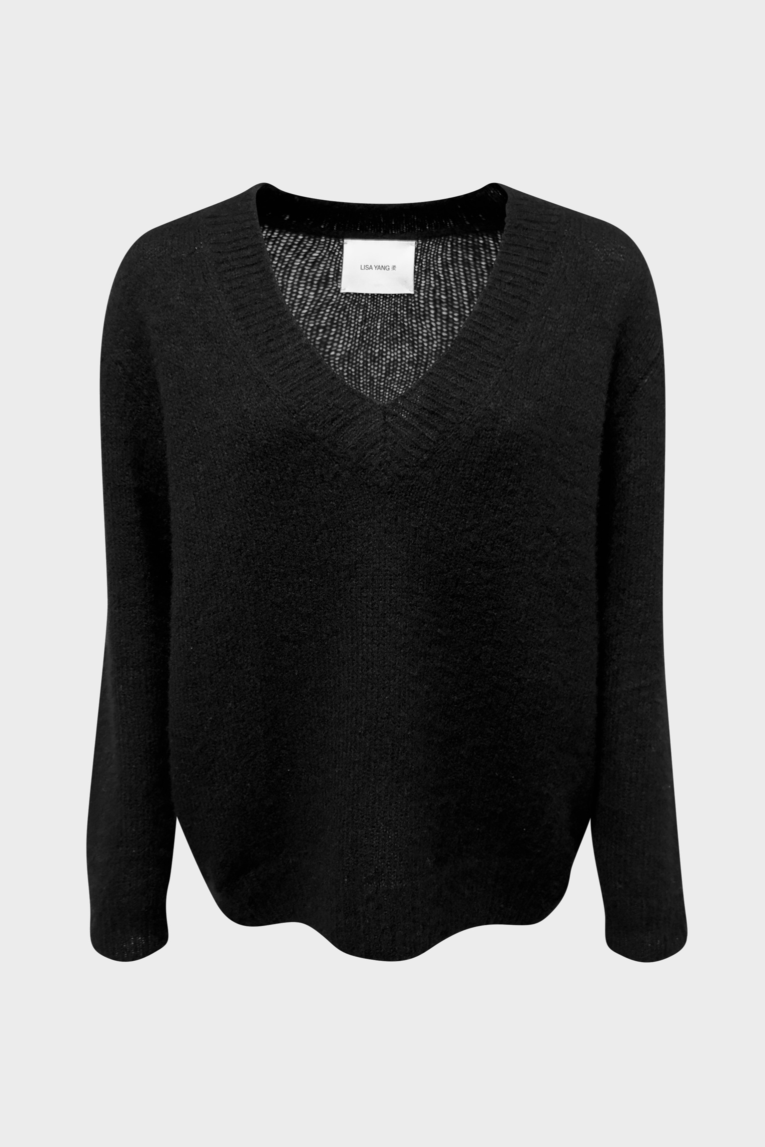 LISA YANG Leona Cotton/Silk Sweater in Black