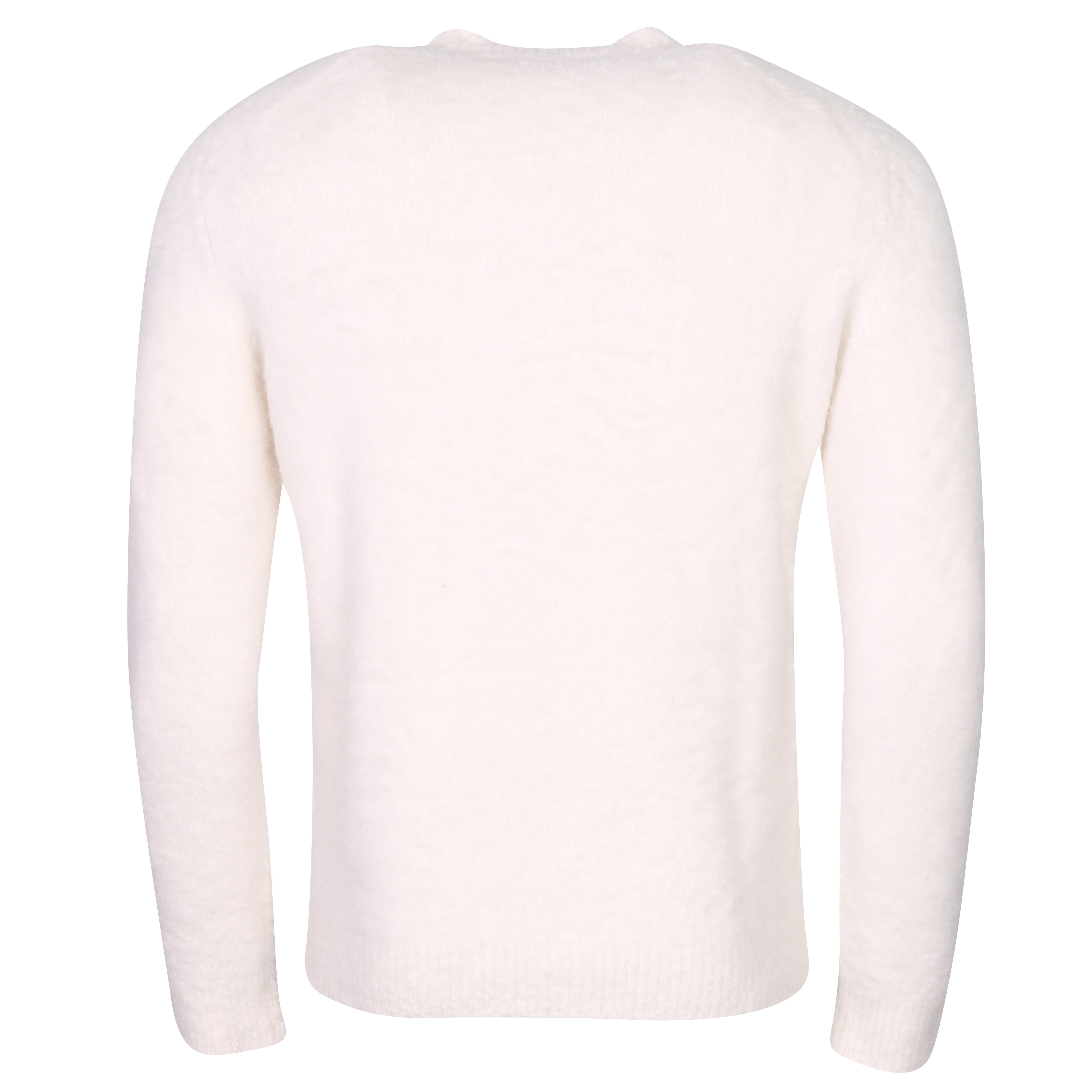 ROBERTO COLLINA Fluffy Cotton Knit Pullover in Ecru