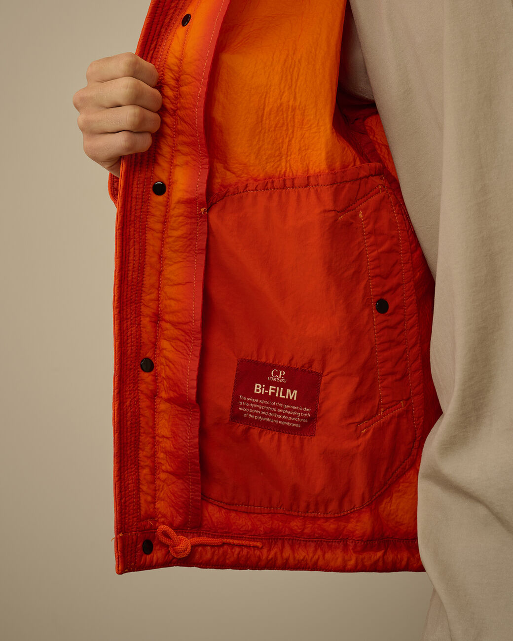 C.P. COMPANY Feltro Bi-Film Short Jacket in Russet Orange