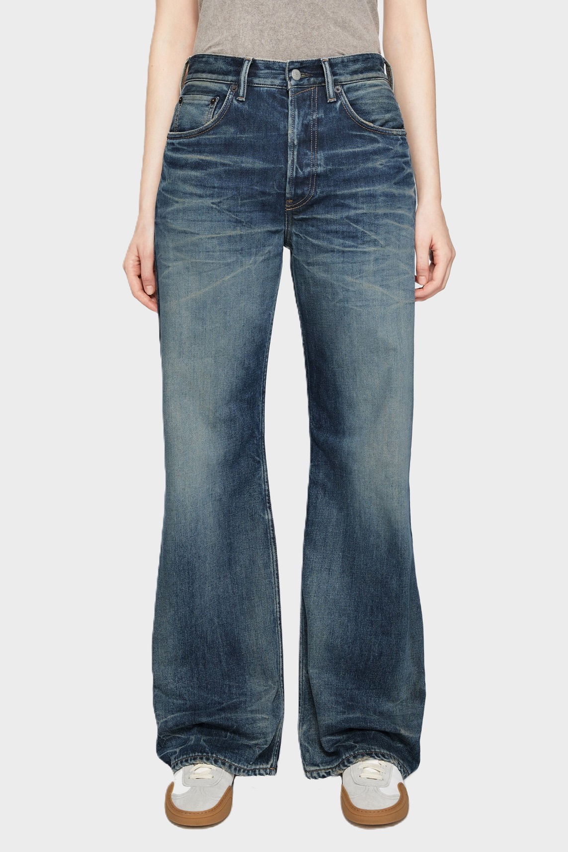 ACNE STUDIOS 2021F Broadway Jeans in Mid Blue ACNE STUDIOS 2021F Broadway Jeans in Mid Blue
