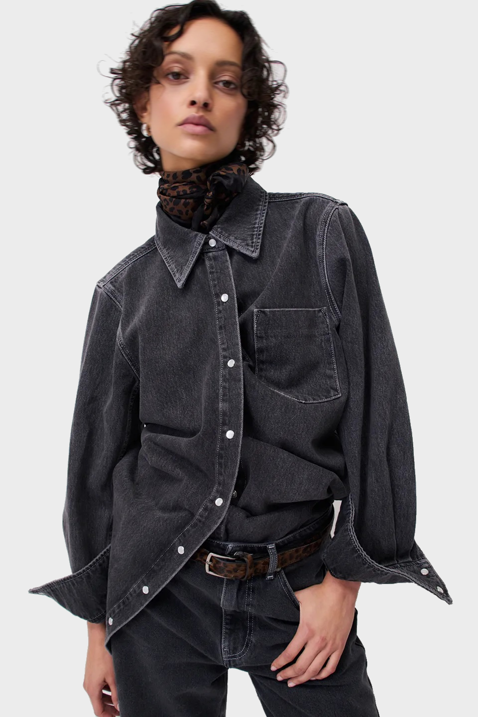LALA BERLIN Denim Dress Washed Black L