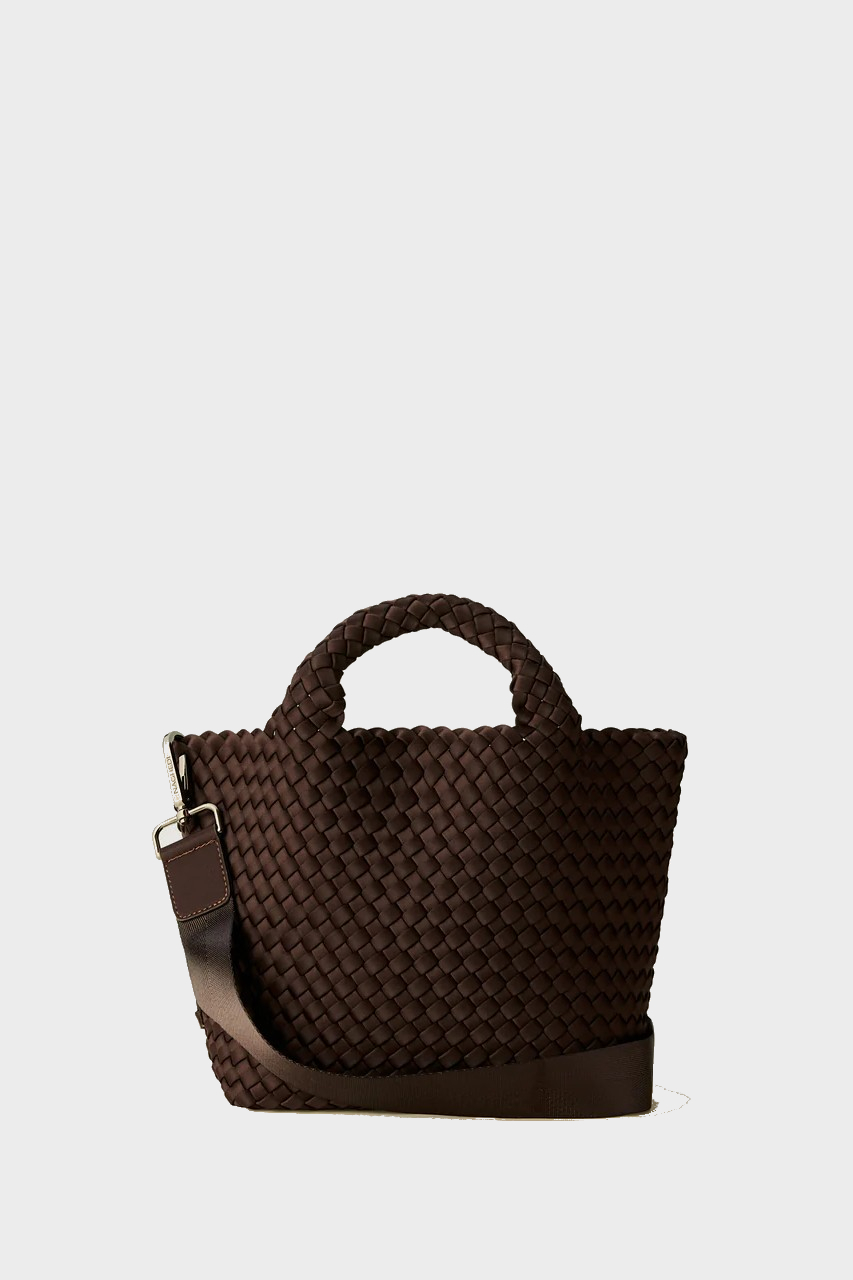 NAGHEDI Handwoven Small Tote St. Barth in Chocolate