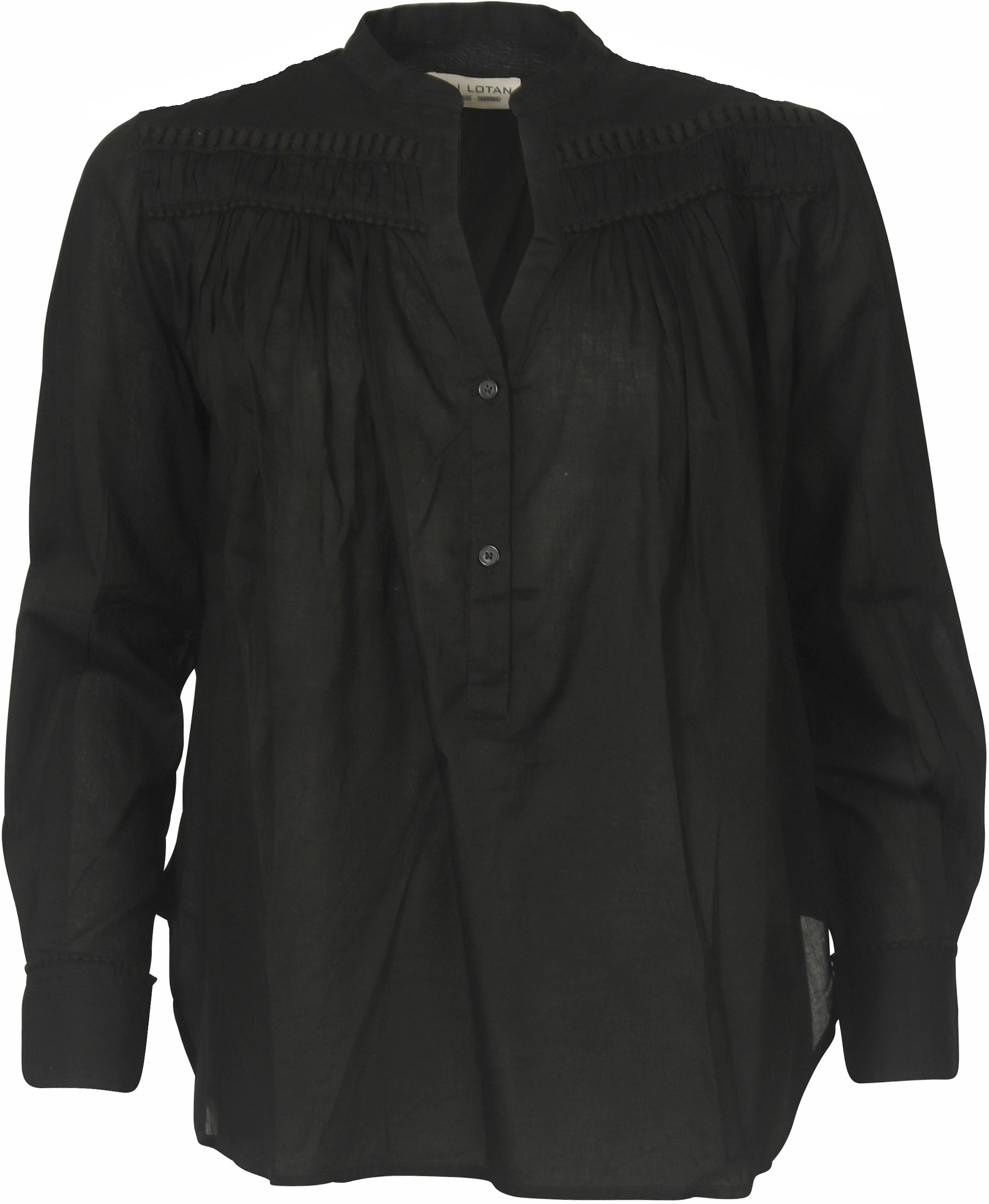 Nili Lotan Cotton Blouse Clarys Black Embroidered