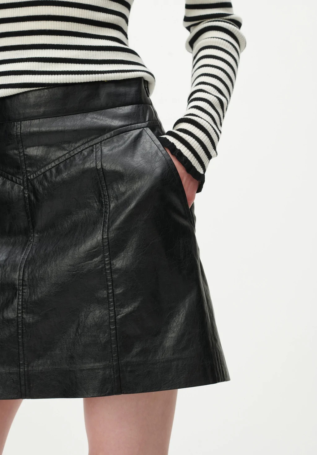 Lala Berlin Skyla Vegan Leather Skirt in Black