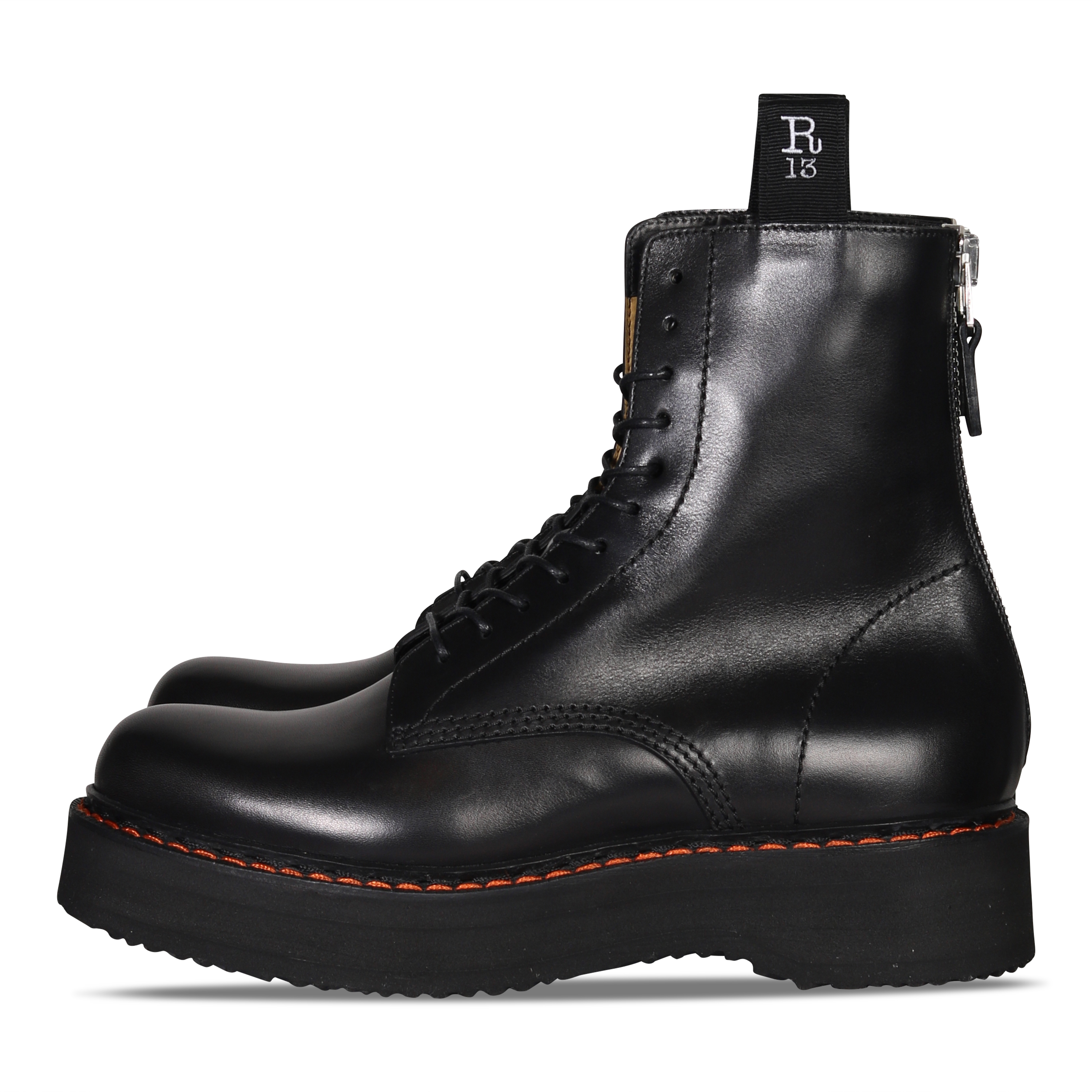 R13 Stack Boots in Black