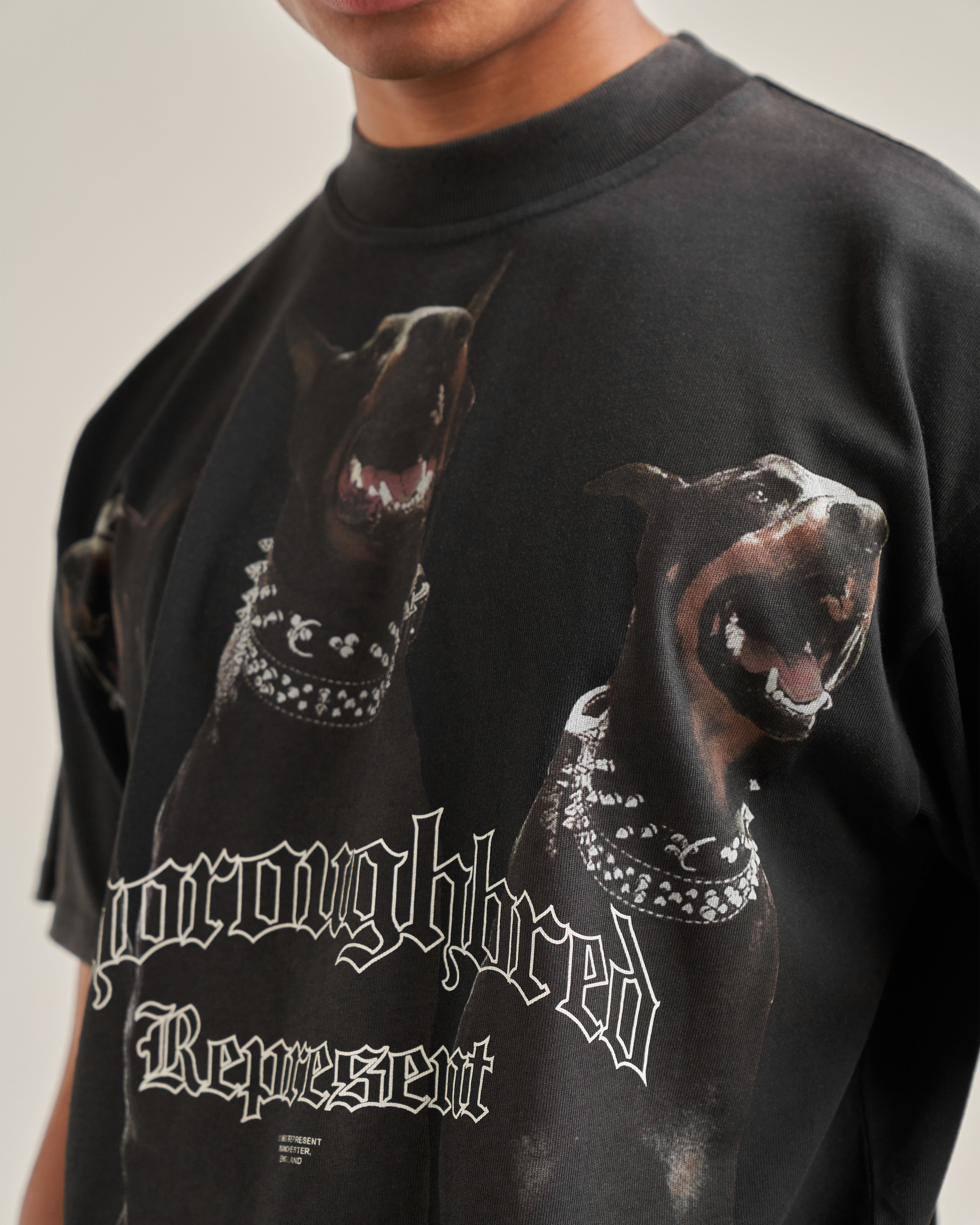 Represent Thoroughbred T-Shirt in Vintage Black M