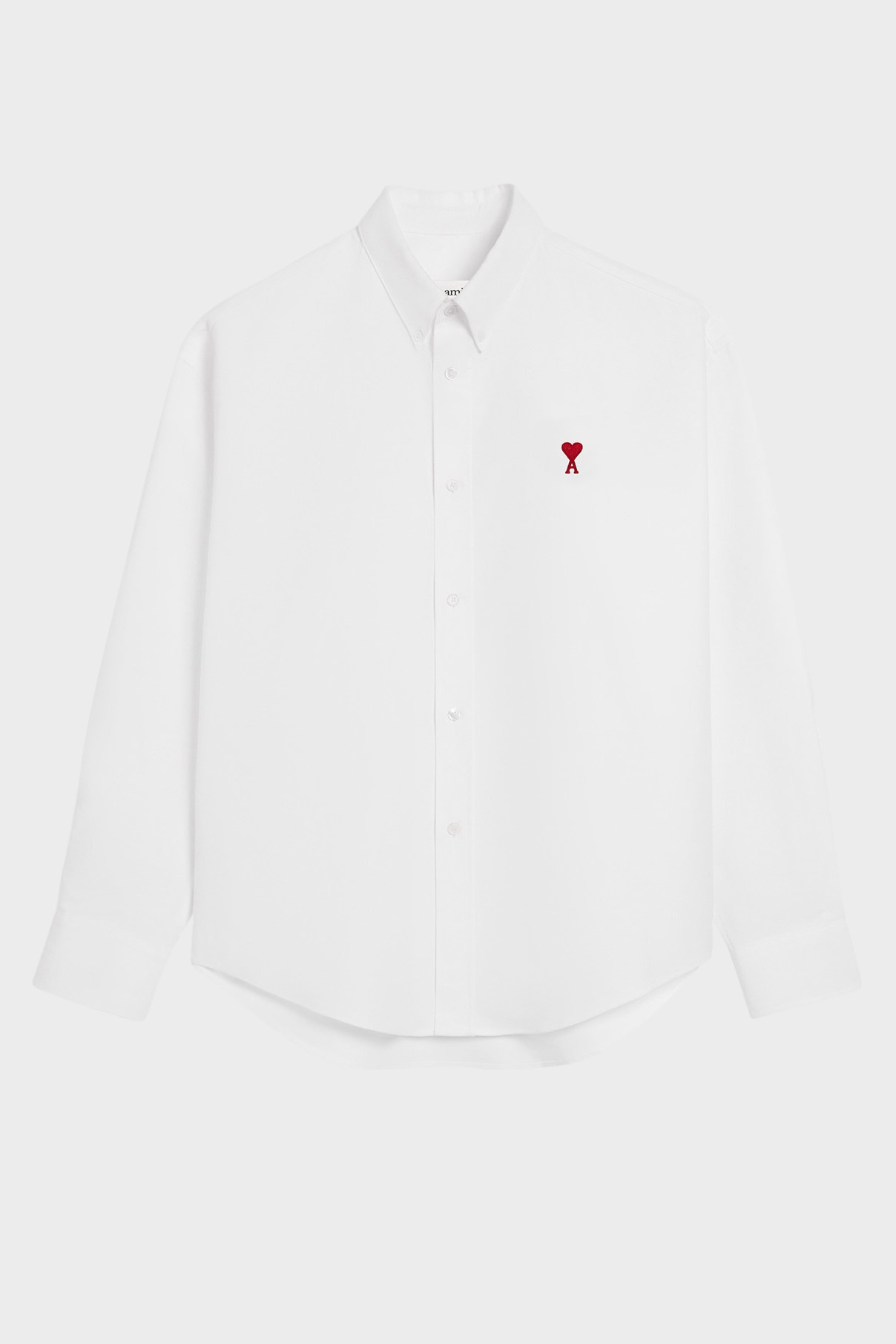 AMI PARIS de Coeur Boxy Fit Shirt in White AMI PARIS de Coeur Boxy Fit Shirt in White