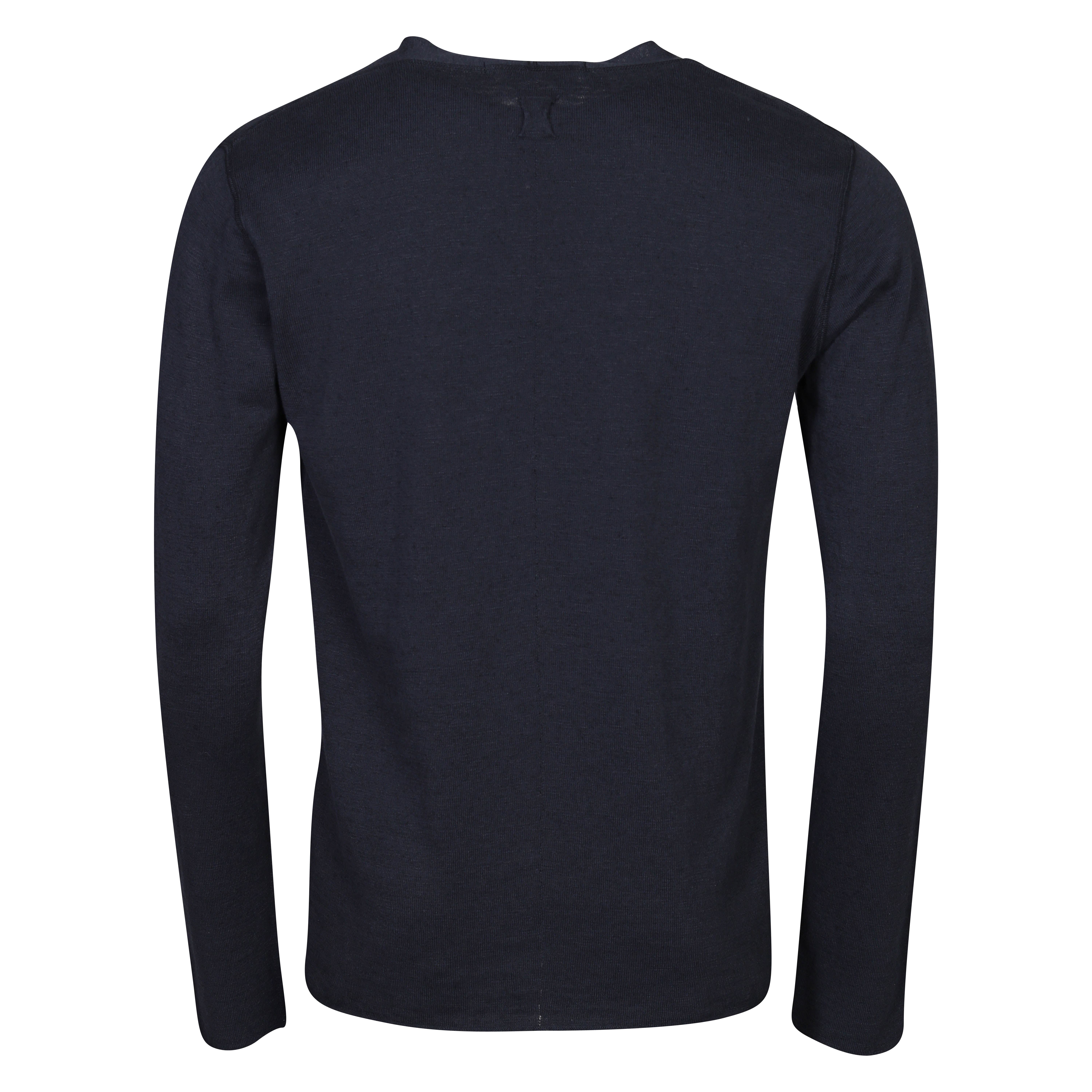 Hannes Roether V-Neck Knit Sweater in Dark Navy