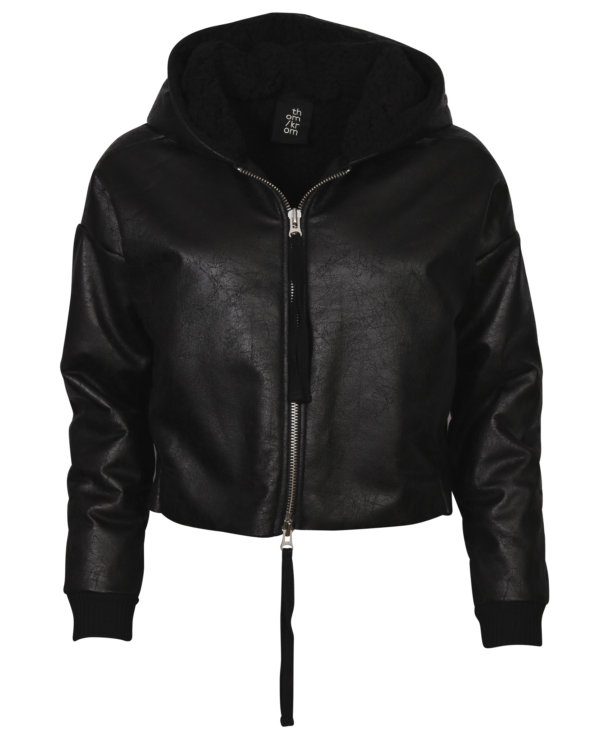 Thom Krom Fake Fur Hooded Cropped Jacket
