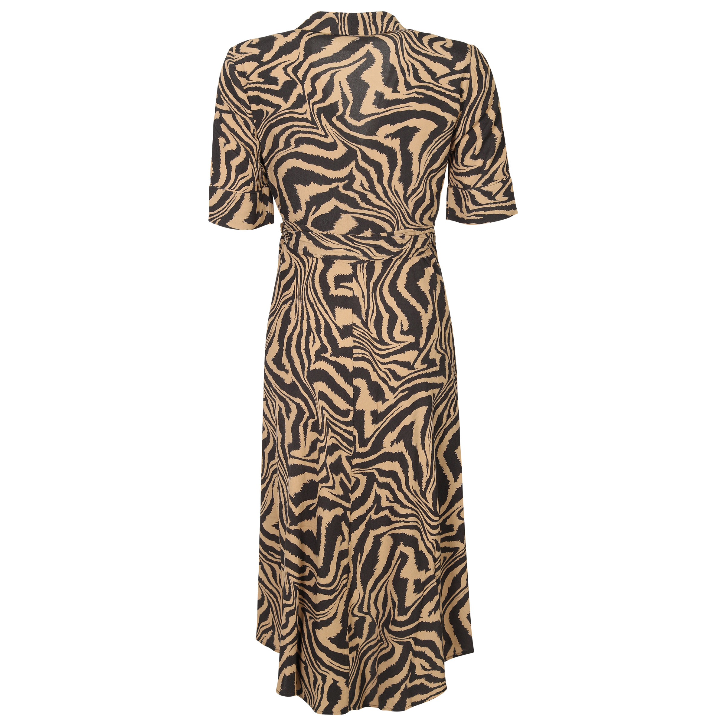 Ganni Wrap Dress Animal Printed Crepe 42