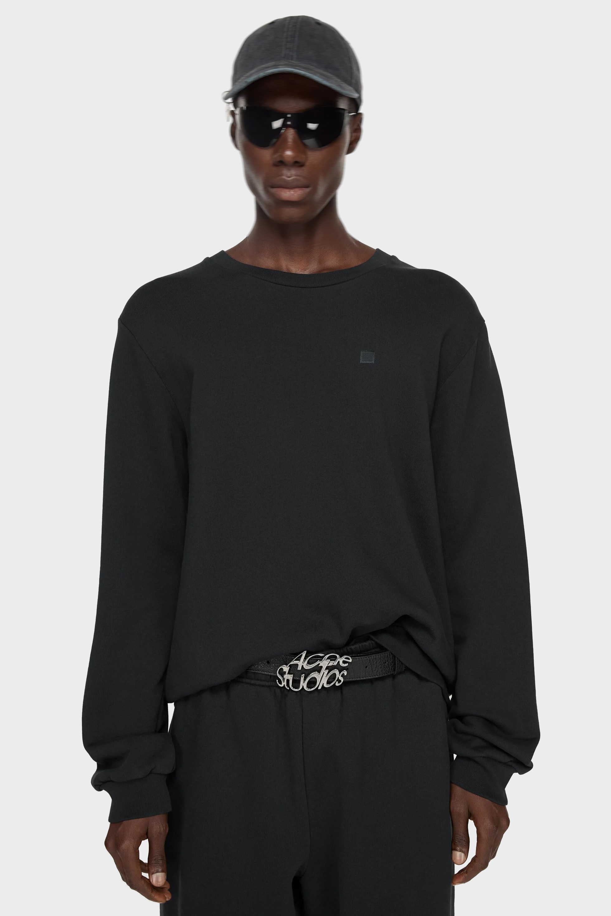 ACNE STUDIOS Face Sweatshirt in Black ACNE STUDIOS Face Sweatshirt in Black