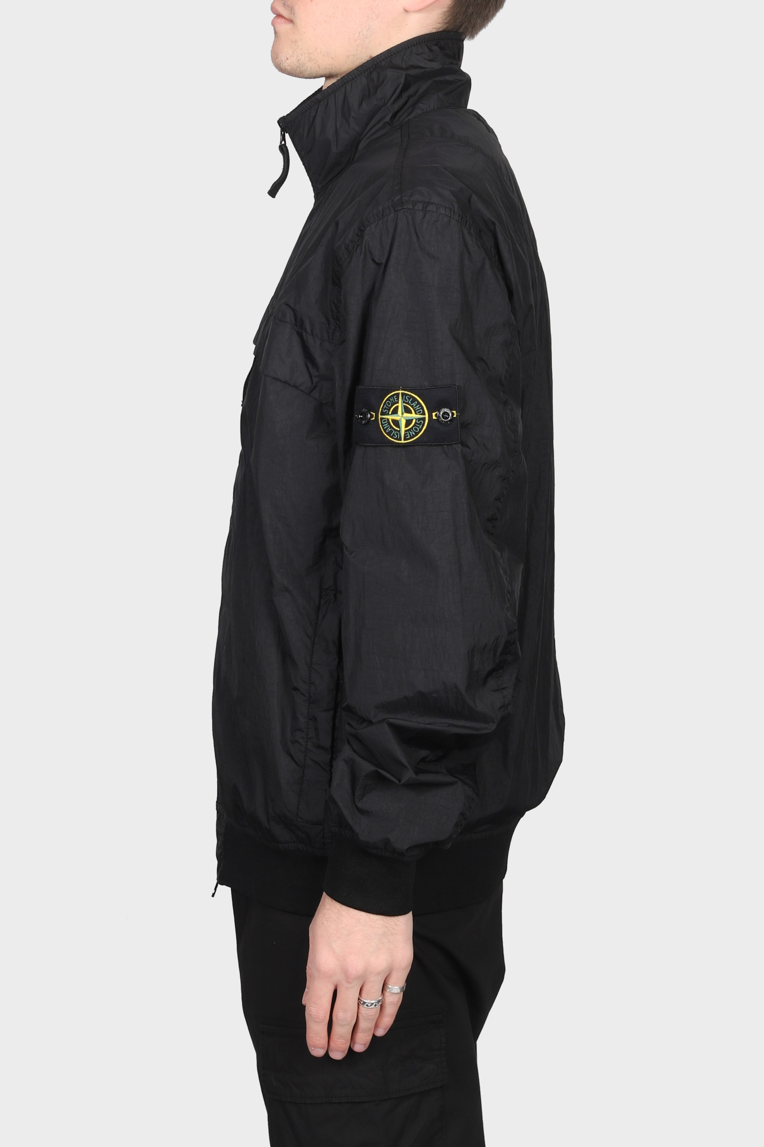STONE ISLAND Garment Dyed Crinkle Reps Jacket in Black S