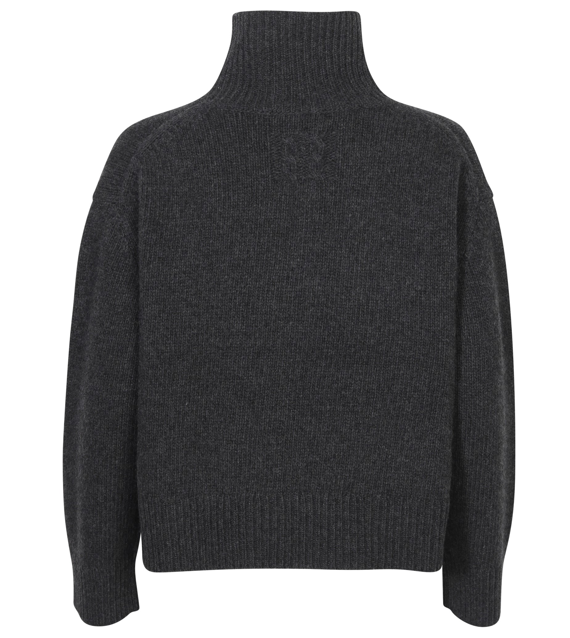 NILI LOTAN Omaira Knit Turtleneck Sweater in Dark Charcoal Melange M